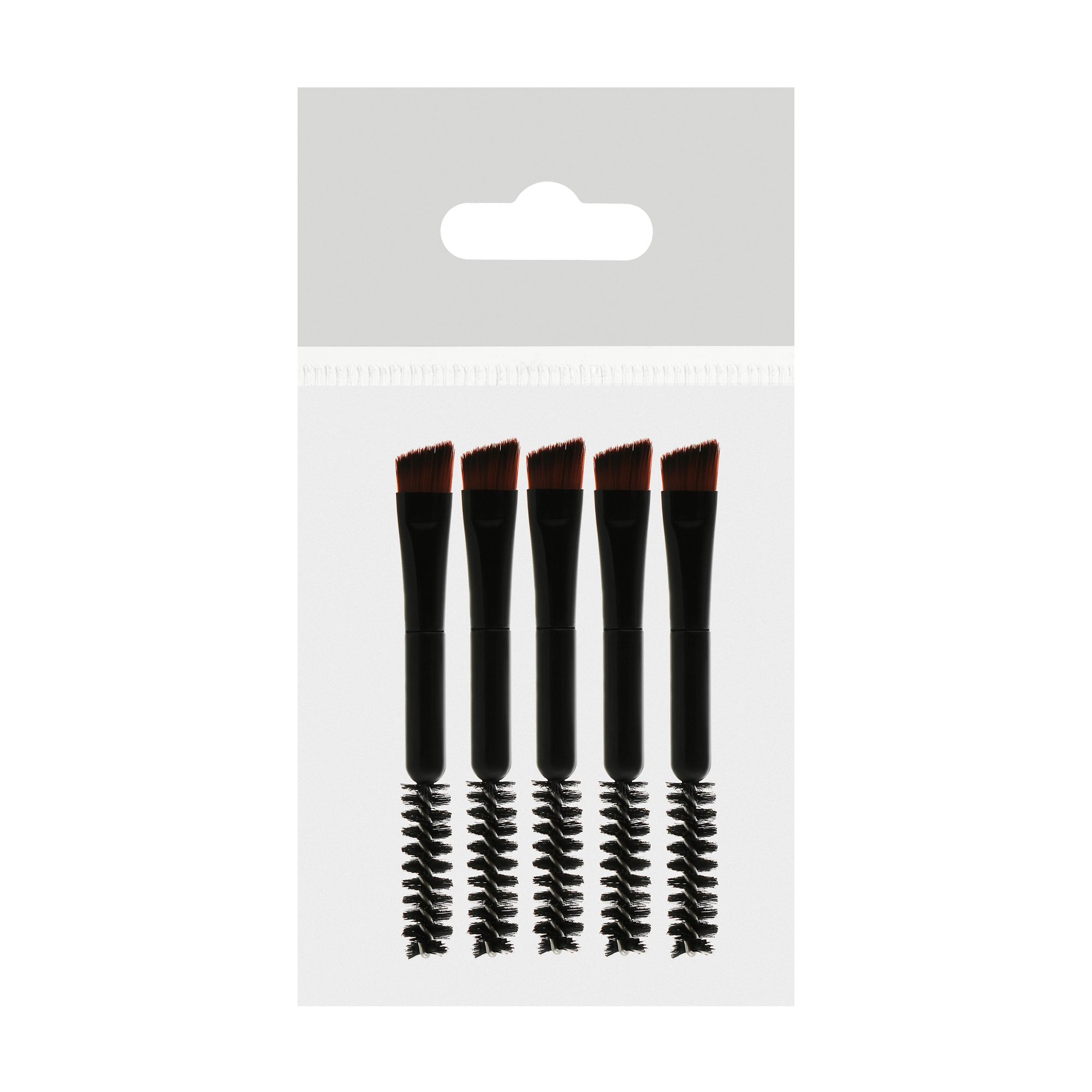 

Набір щіточок для брів Cosmo Shop міні, двостороння, чорна ручка, 5.5 см, 5 шт (CS13)