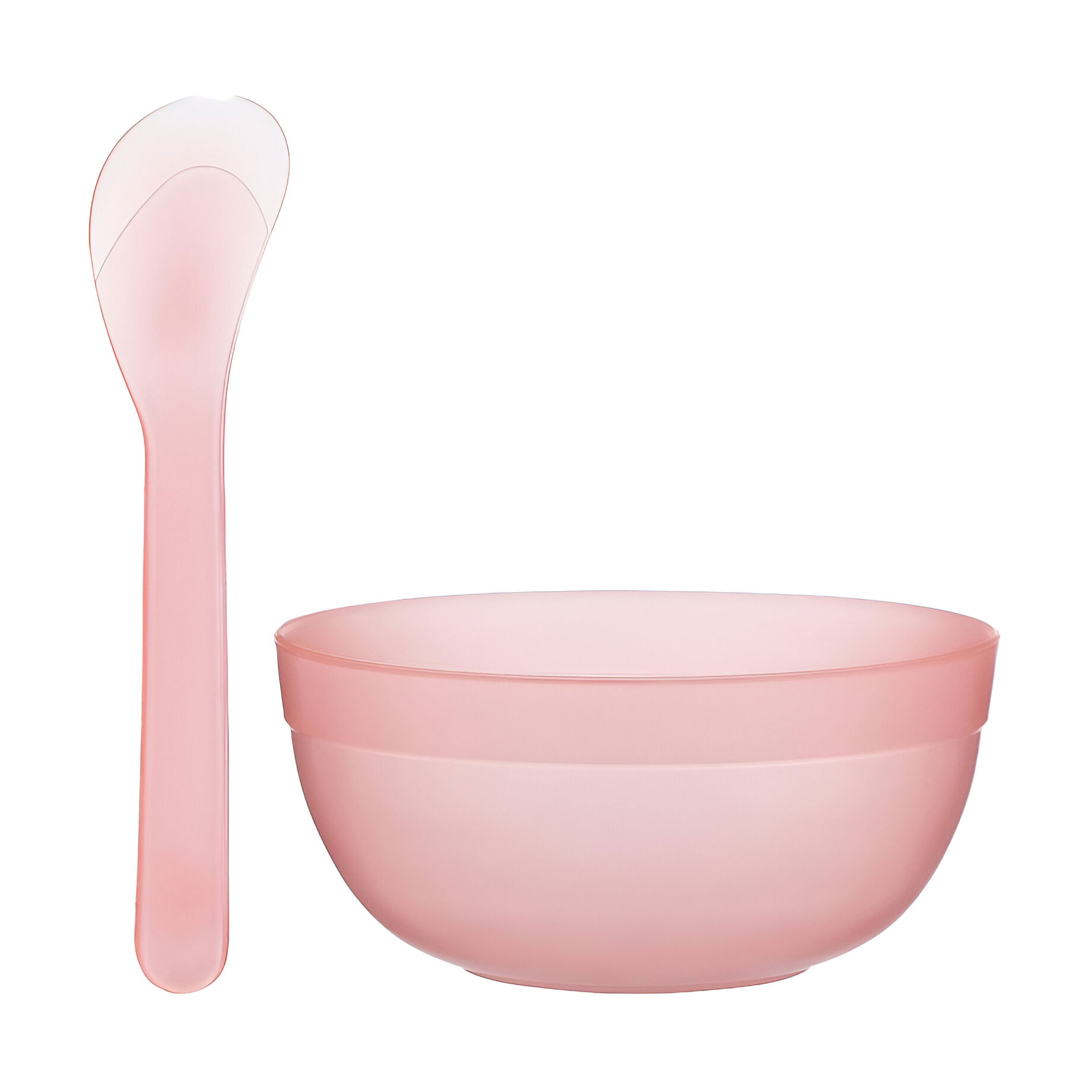 

Набір для косметичних продуктів Cosmo Shop пластик прозорий, кораловий (миска, 1 шт + лопатка, 1 шт) (CS097C)