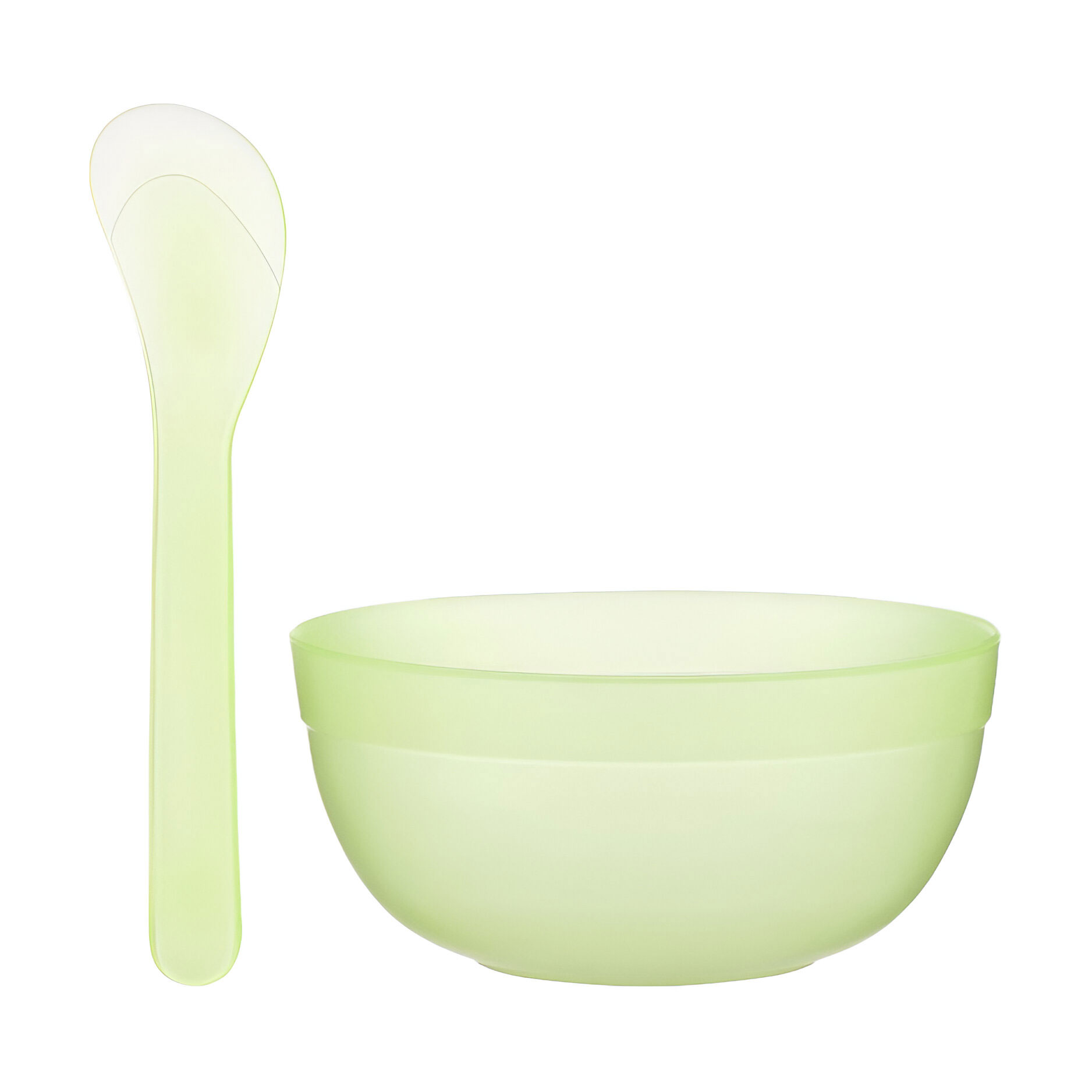 

Набір для косметичних продуктів Cosmo Shop пластик прозорий, лимонний (миска, 1 шт + лопатка, 1 шт) (CS097L)