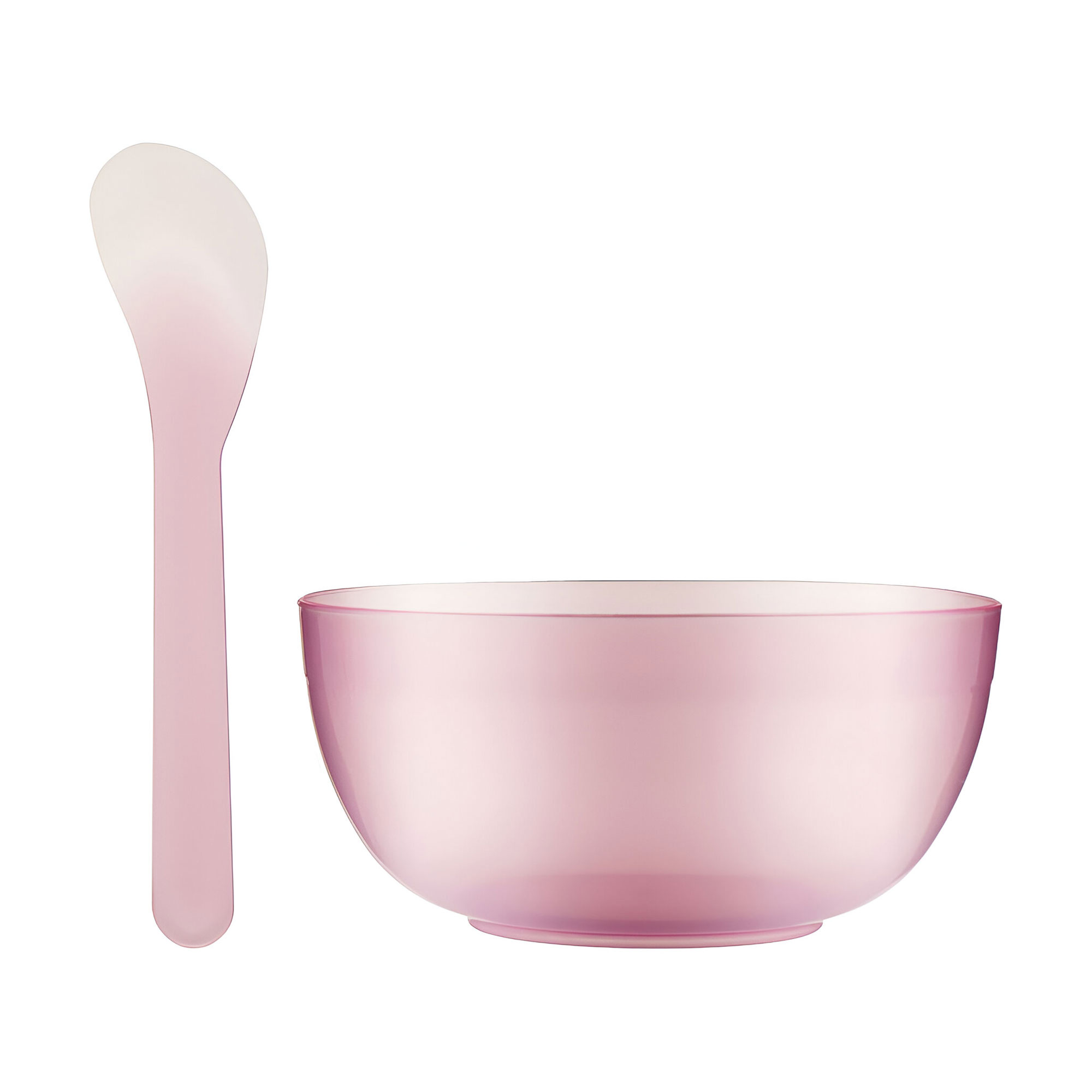 Набір для косметичних продуктів Cosmo Shop пластик прозорий, малиновий (миска, 1 шт + лопатка, 1 шт) (CS097P)