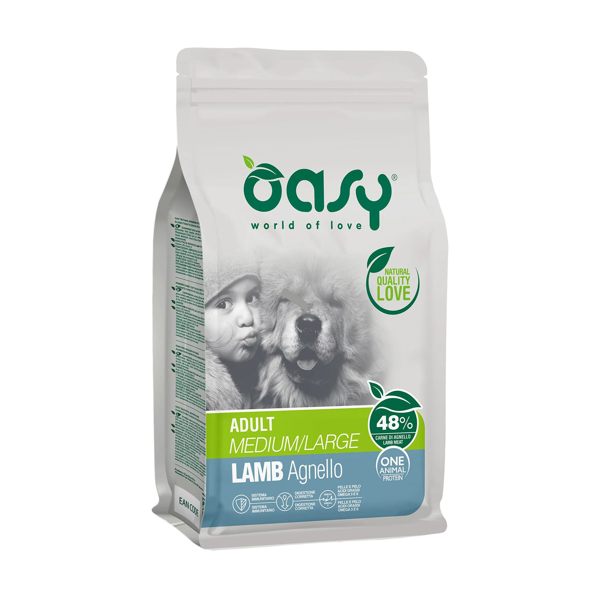 

Уцінка! Сухий корм Oasy One Animal Protein Adult Medium/Large Lamb з ягням, 2.5 кг