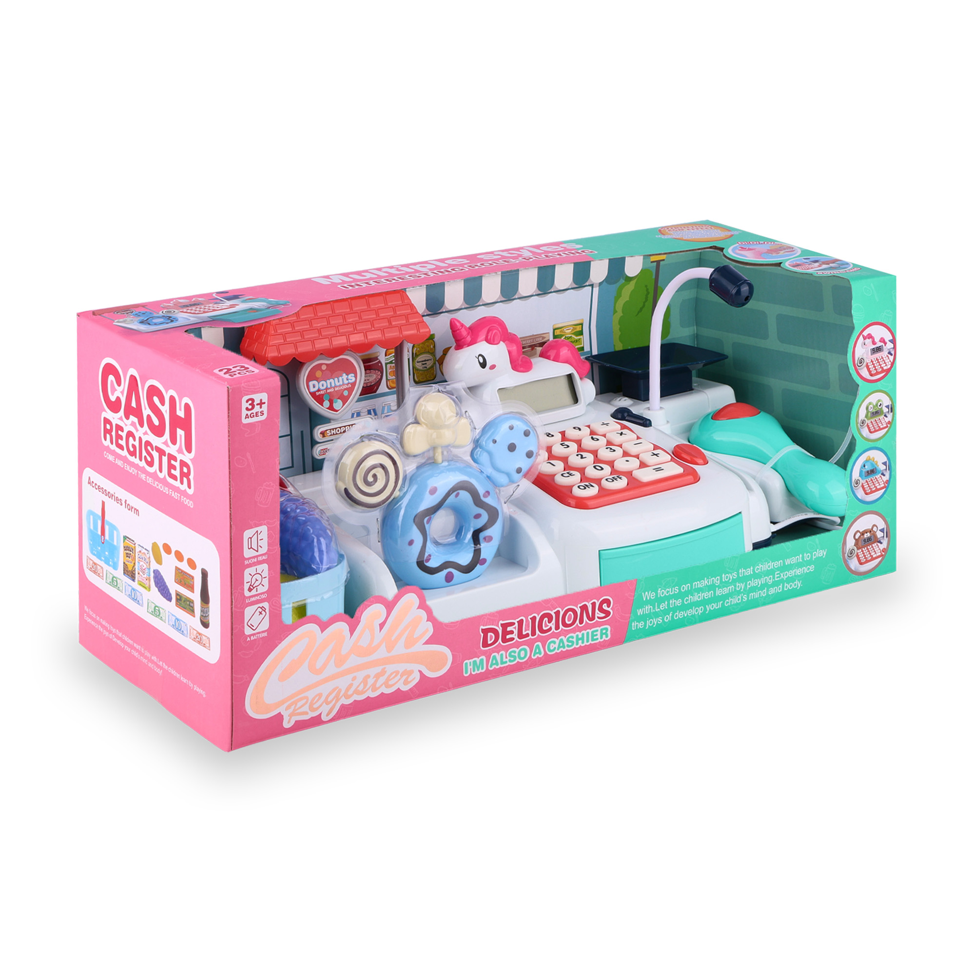 

Дитячий ігровий набір XIN KANG WO Райдужний єдиноріг зі сканером та продуктами, від 3 років (K1030364)