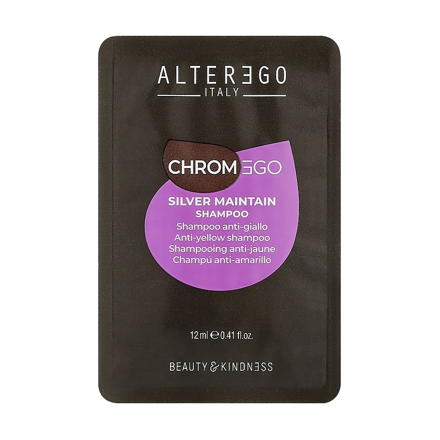 

Шампунь проти жовтизни Alter Ego Chromego Silver Maintain Shampoo для фарбованого та освітленого волосся, 12 мл