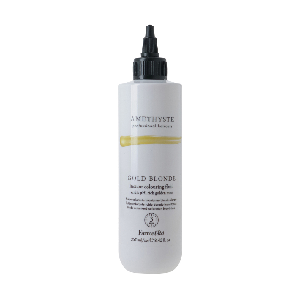 

Рідина для миттєвого фарбування волосся FarmaVita Amethyste Instant Colouring Fluid, Gold Blonde, 250 мл