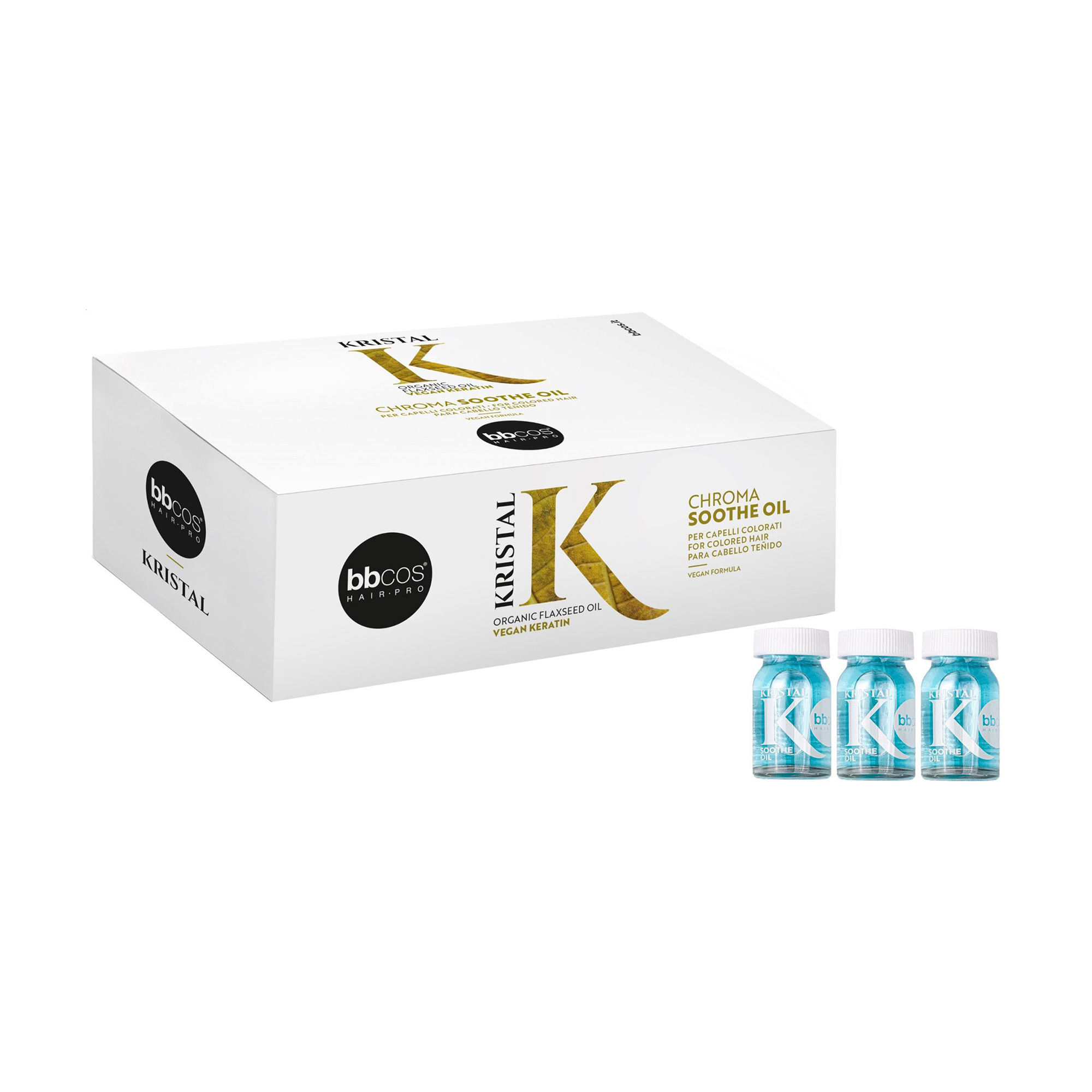 

Лосьйон BBcos Kristal Chroma Soothe Oil для фарбованого волосся, 12*10 мл