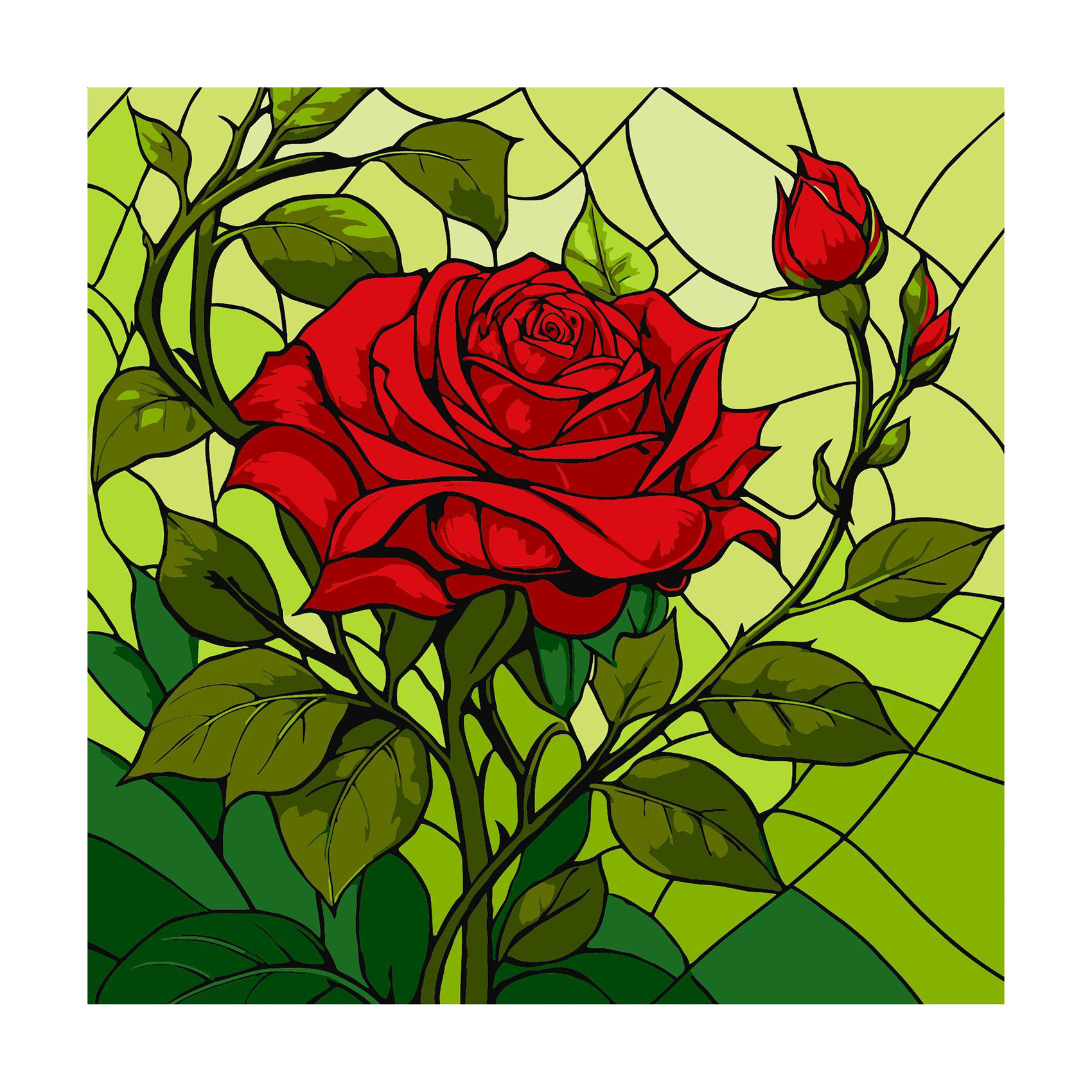 

Картина за номерами Ideyka Вітраж. Троянда, 30*30 см (KHO3320)