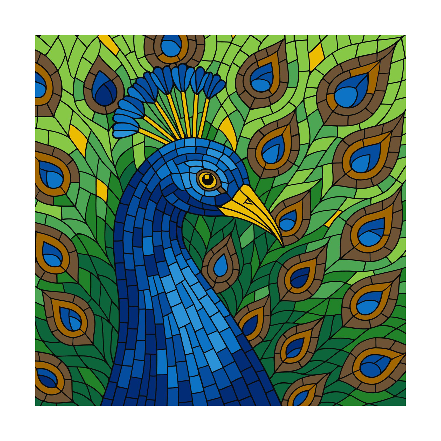 

Картина за номерами Ideyka Вітраж. Павич, 30*30 см (KHO6788)