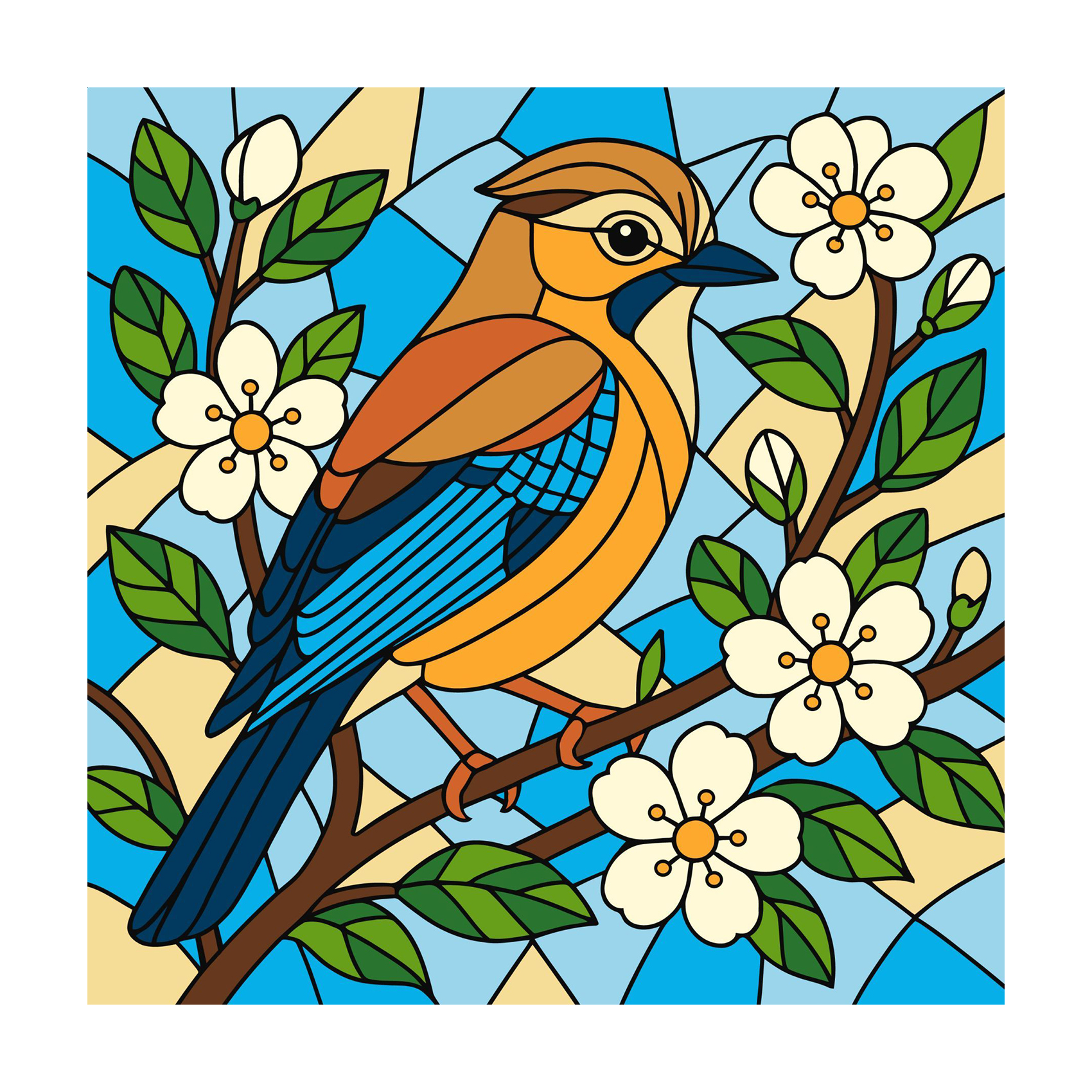 

Картина за номерами Ideyka Вітраж. Сойка, 30*30 см (KHO6789)