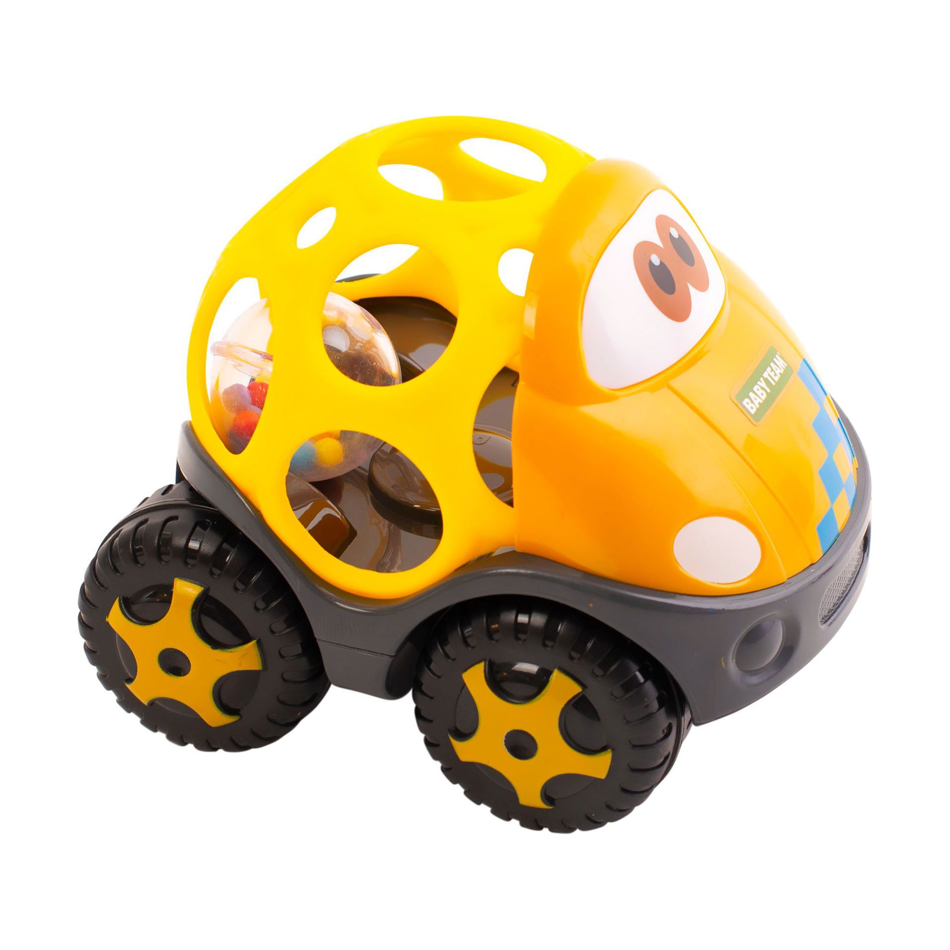 

Іграшка-брязкальце Baby Team Машинка, жовта, від 6 місяців (8406)