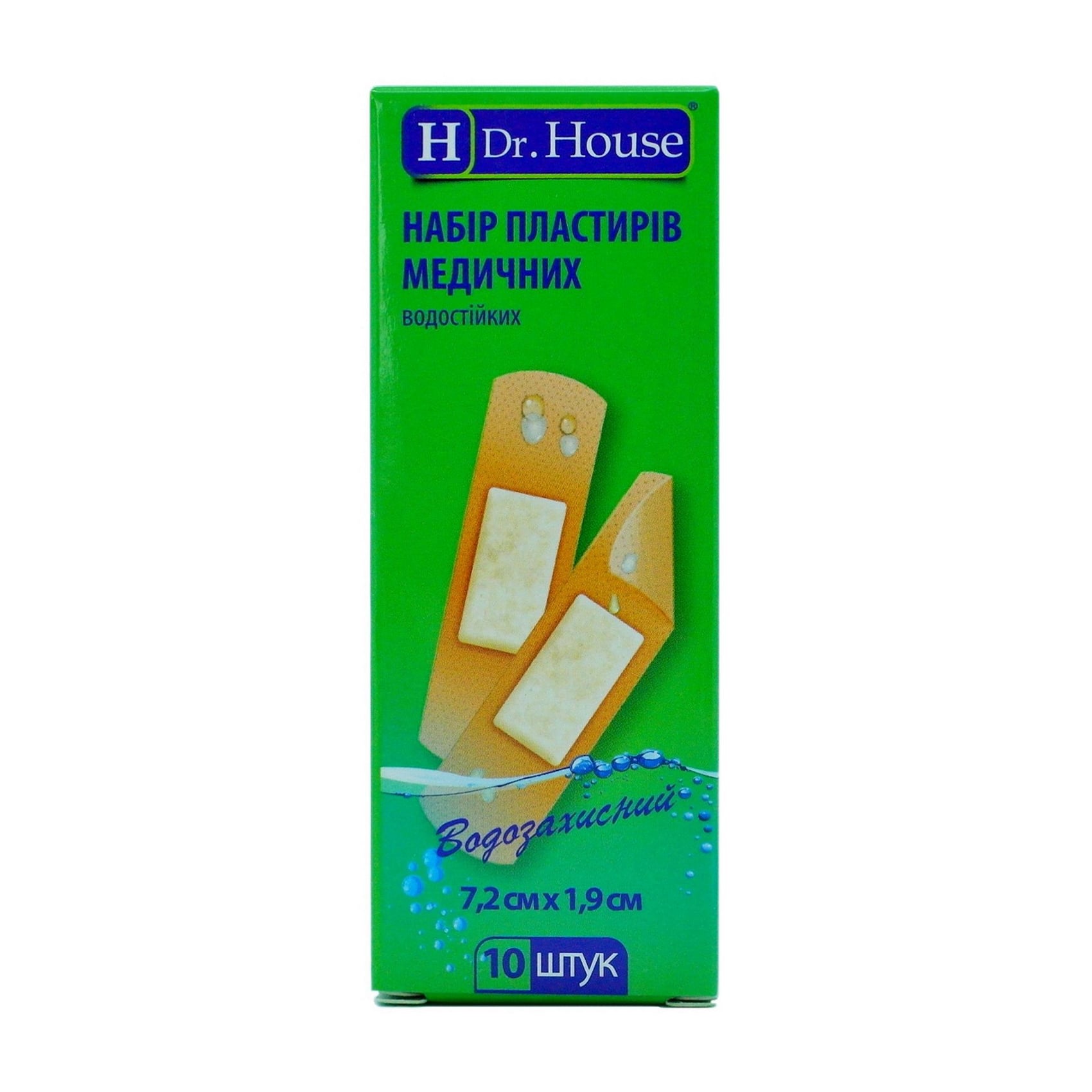 

Набір пластирів медичних водостійких Dr. House, 7.2*1.9 см, 10 шт