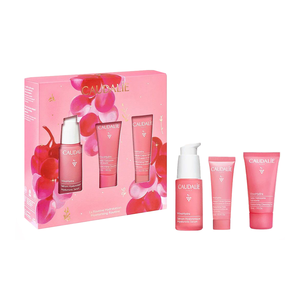 

Набір для обличчя Caudalie VinoHydra Moisturizing Routine (сироватка, 30 мл + гель для вмивання, 30 мл + маска-крем, 15 мл)