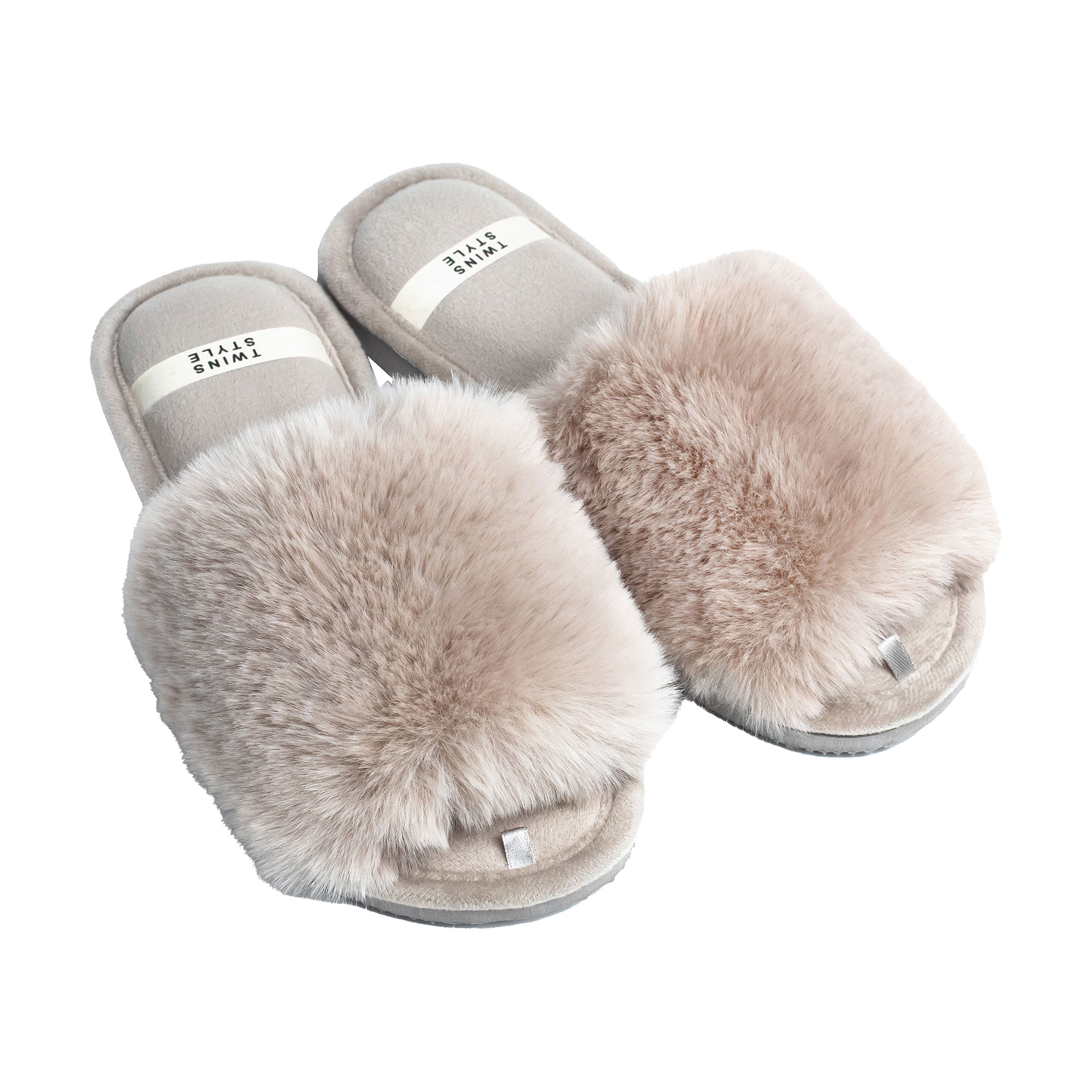 

Жіночі домашні капці Twins HS-LUX хутрянi, відкриті, Gray, розмір 36-37 (24 см)