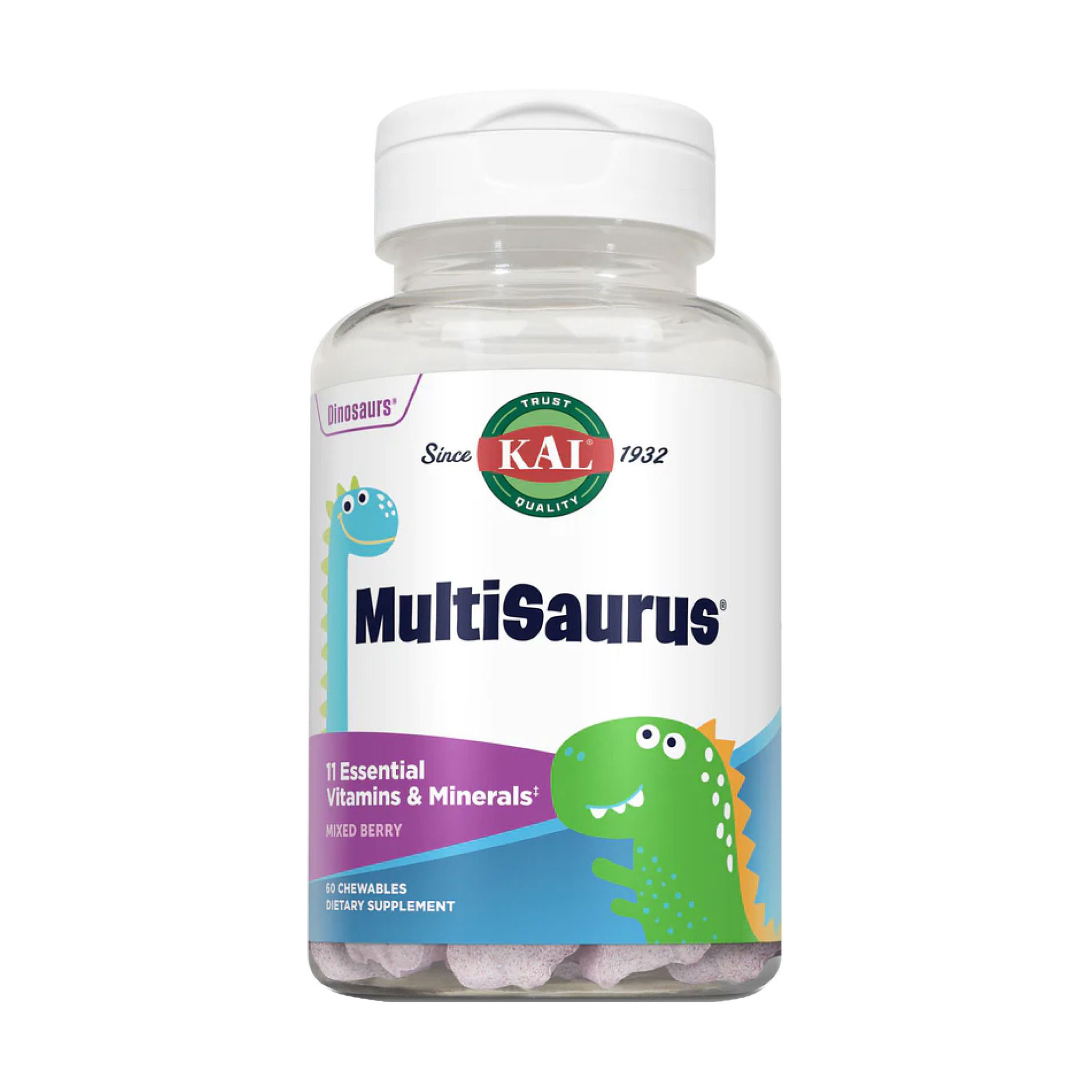 

Дитячі мультивітаміни KAL MultSaurus Mixed Berry, 60 жувальних таблеток
