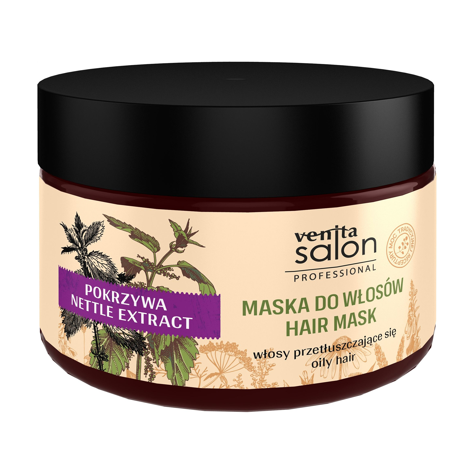 

Маска Venita Salon Professional Hair Mask для жирного волосся, з екстрактом кропиви, 500 мл