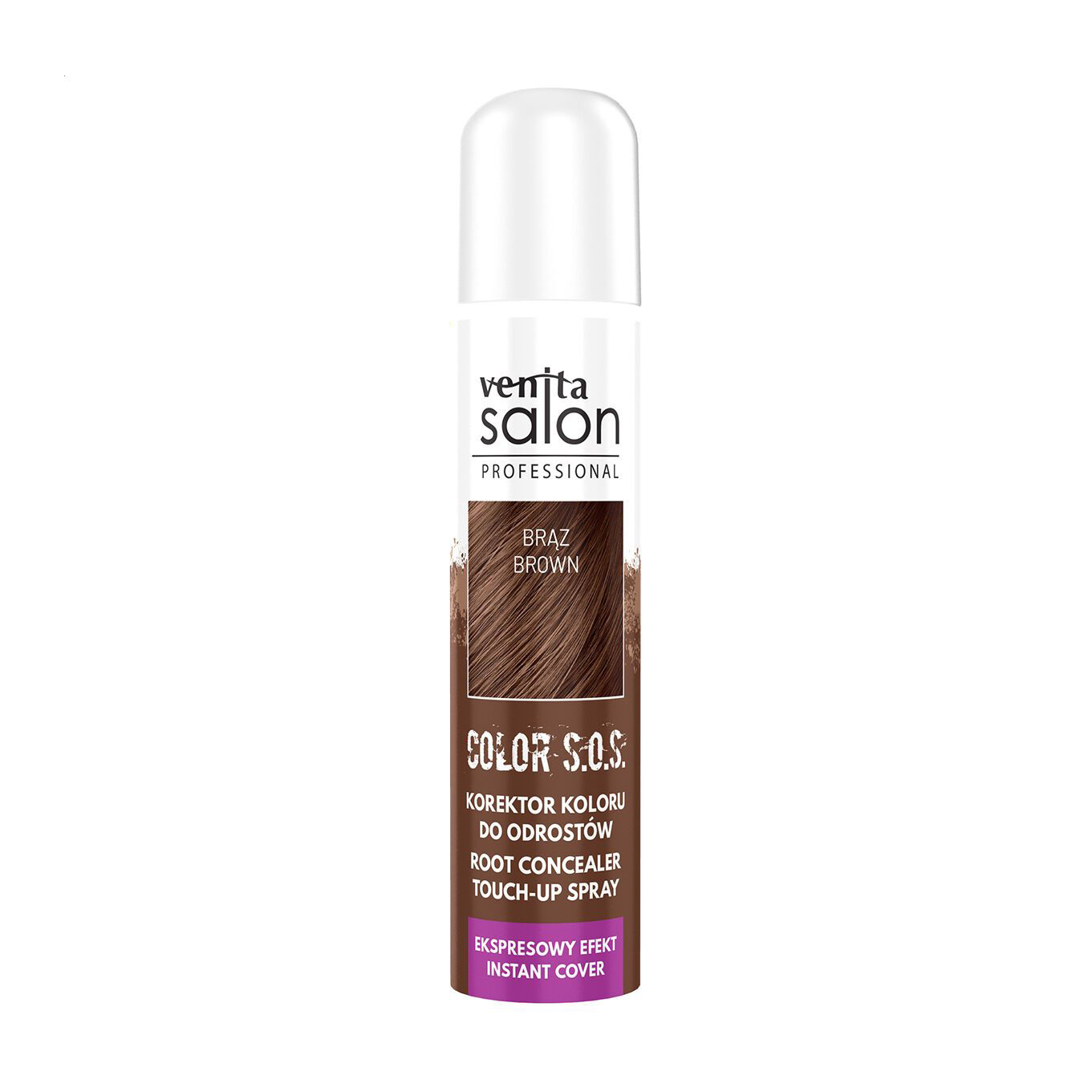 

Спрей-коректор для відрослих коренів волосся Venita Salon Professional Color S.O.S. Root Concealer Touch-Up Spray, Brown, 75 мл