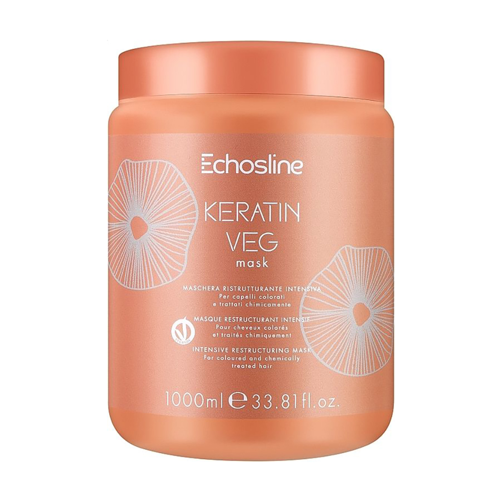 

Маска Echosline Keratin Veg Mask для фарбованого та хімічно обробленого волосся, з кератином, 1 л
