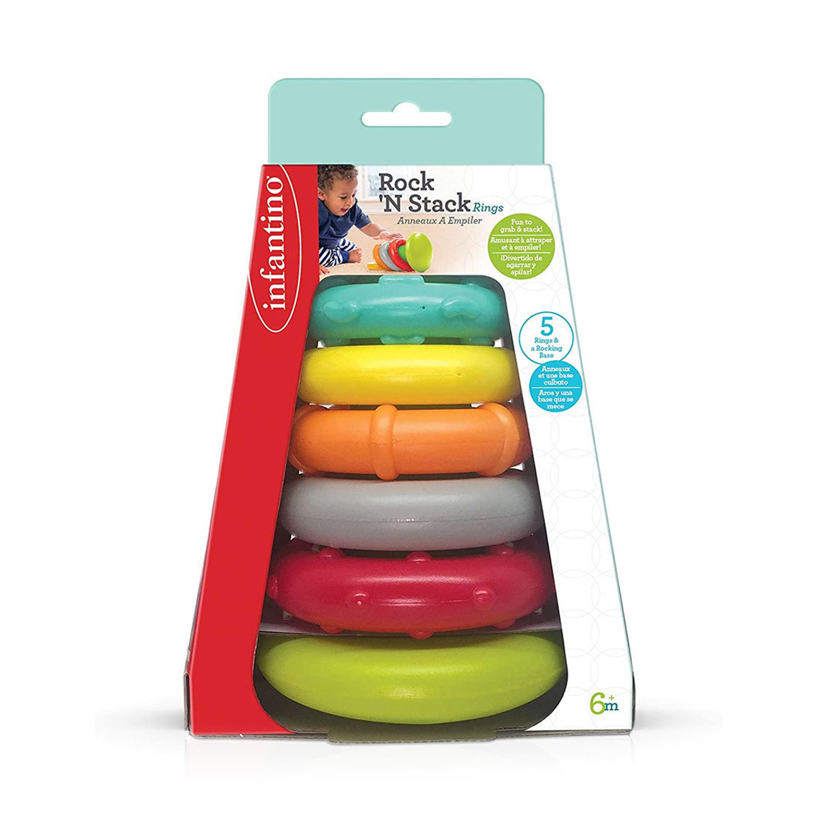 

Дитяча розвивальна іграшка Infantino Rock N Stack Rings, від 6 місяців (216271I)