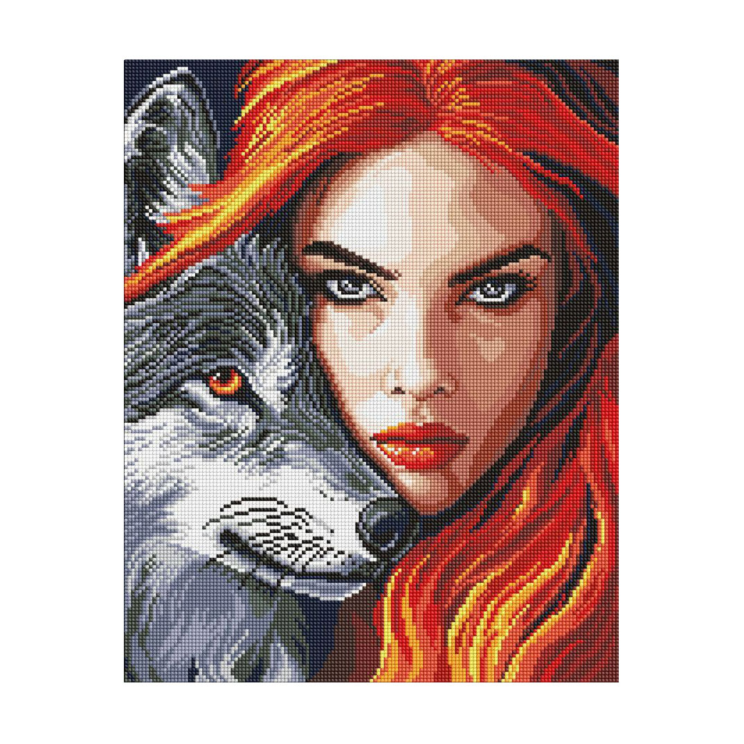 

Алмазна мозаїка Ideyka Руда з вовком, 40*50 см (AMO8239)