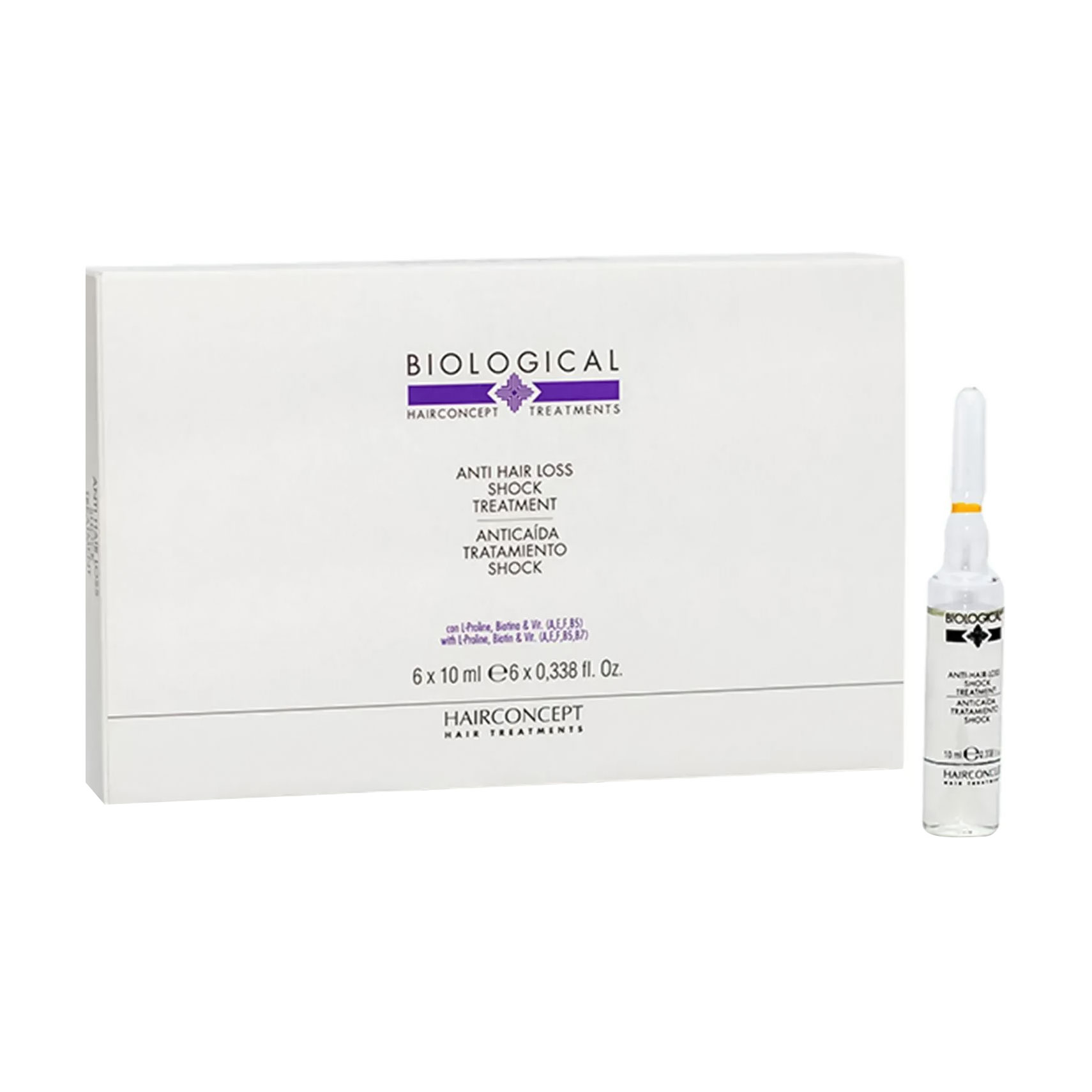 

Інтенсивна терапія Hairconcept Biological Anti-Hair Loss Shock Treatment проти випадіння волосся, 6*10 мл