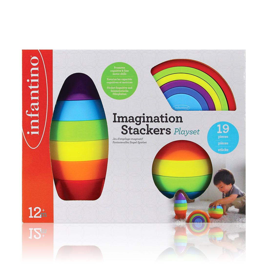 

Розвивальний набір 3 в 1 Infantino Дивовижні конструктори, від 1 року, 19 елементів (315300)