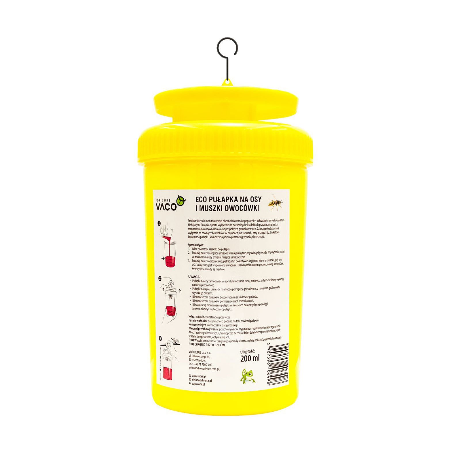 

Пастка від ос, шершнів та мух Vaco Firefighter For Wasps Max з рідиною, 200 мл