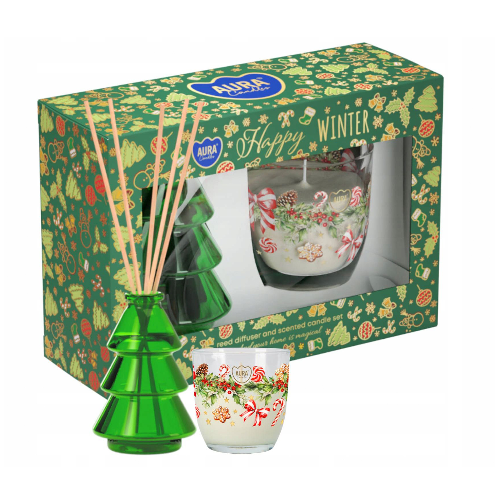 

Подарунковий набір Bispol Aura Happy Winter (ароматична свічка, 270 г + дифузор, 7.5 мл)