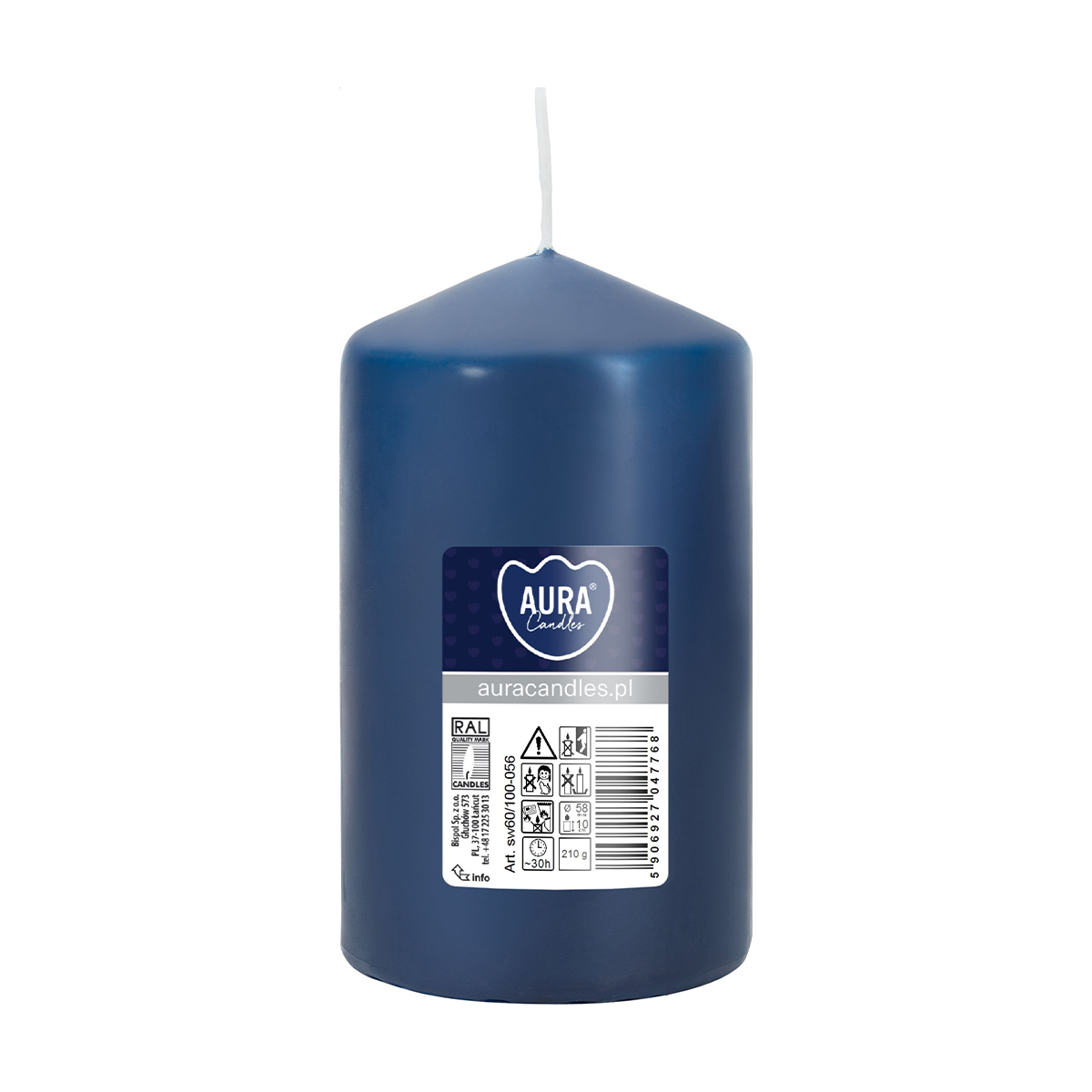

Циліндрична свічка Bispol синя, 10 см (sw60/100-056)