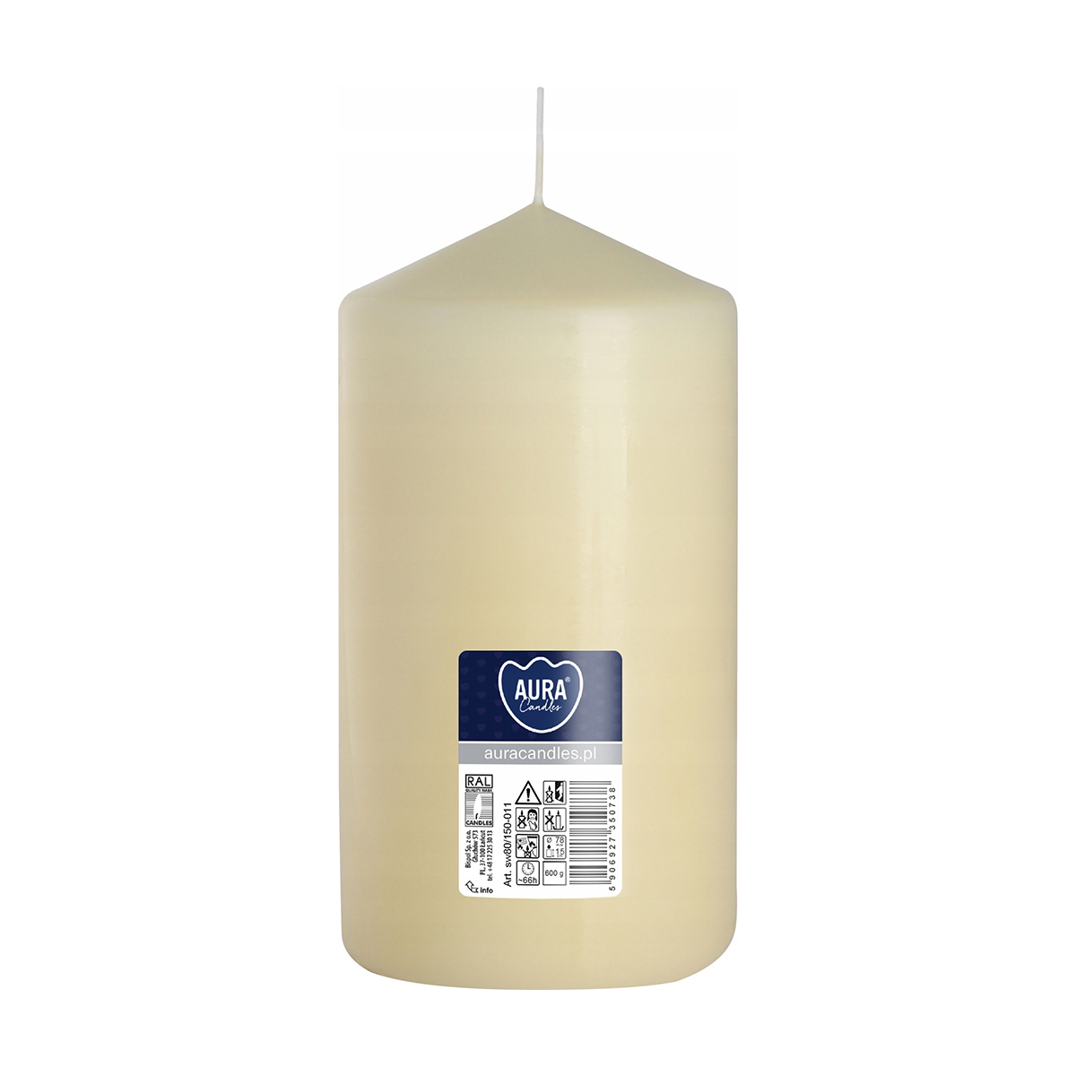 

Циліндрична свічка Bispol екрю, 15 см (sw80/150-011)