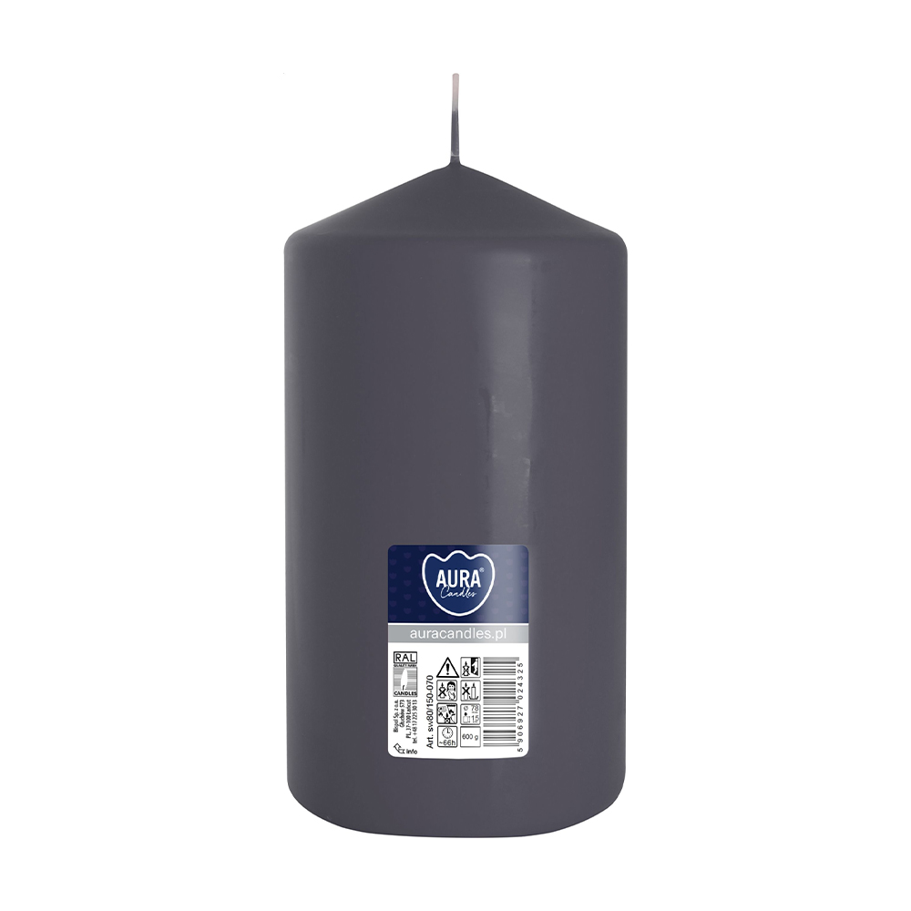 

Циліндрична свічка Bispol сіра, 15 см (sw80/150-070)