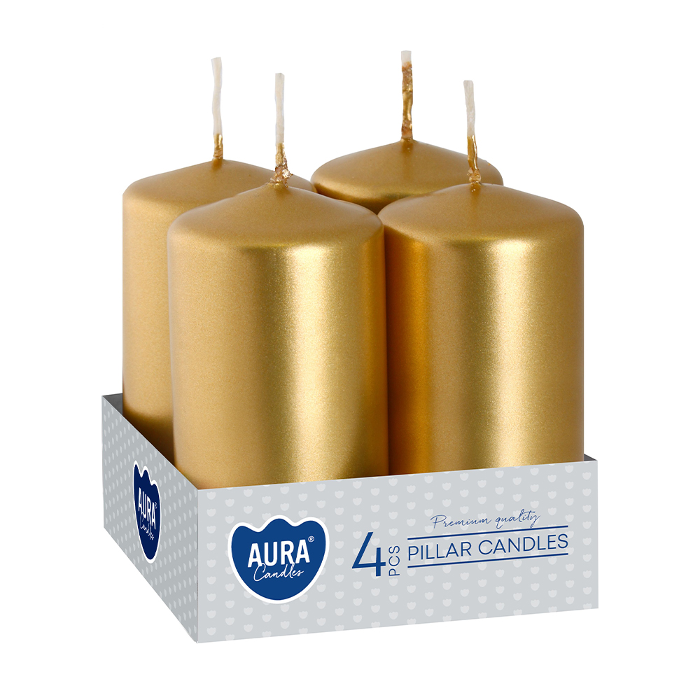 

Циліндричні свічки Bispol золотисті металік, 8 см, 4 шт (sw40/80-213)