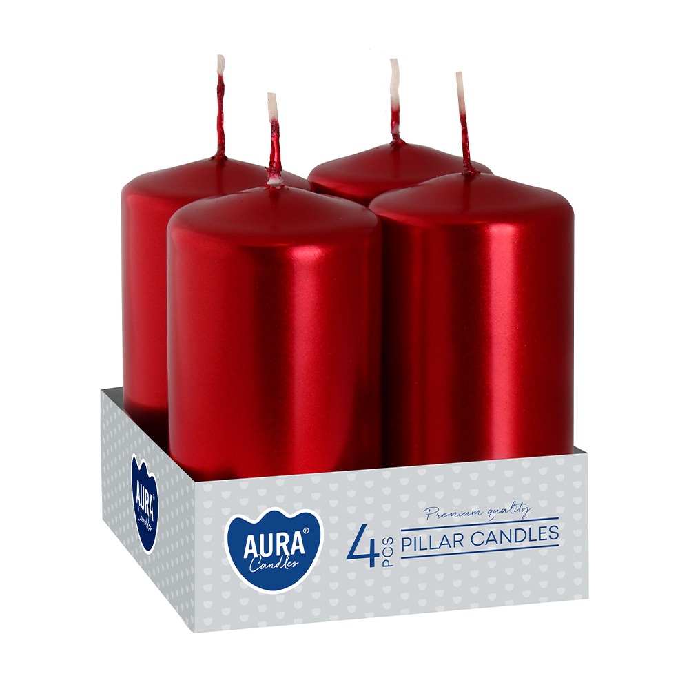 

Циліндричні свічки Bispol червоні металік, 8 см, 4 шт (sw40/80-230)