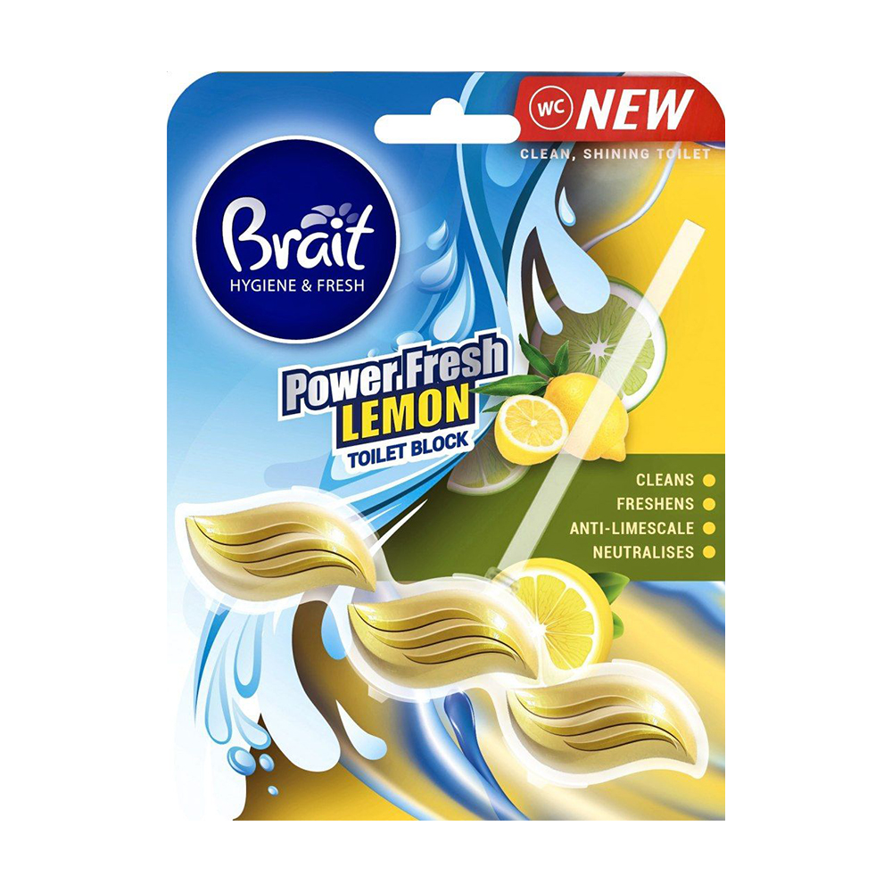 

Туалетний блок Brait Power Fresh Lemon, 39 г