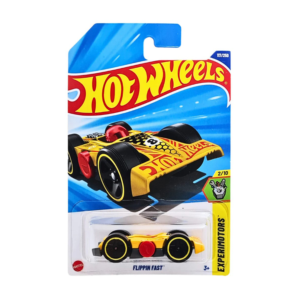 

Базовий автомобіль Hot Wheels Flippin Fast, жовтий з червоним тюнінгом, від 3 років, 11*3.5*11 см (5785)