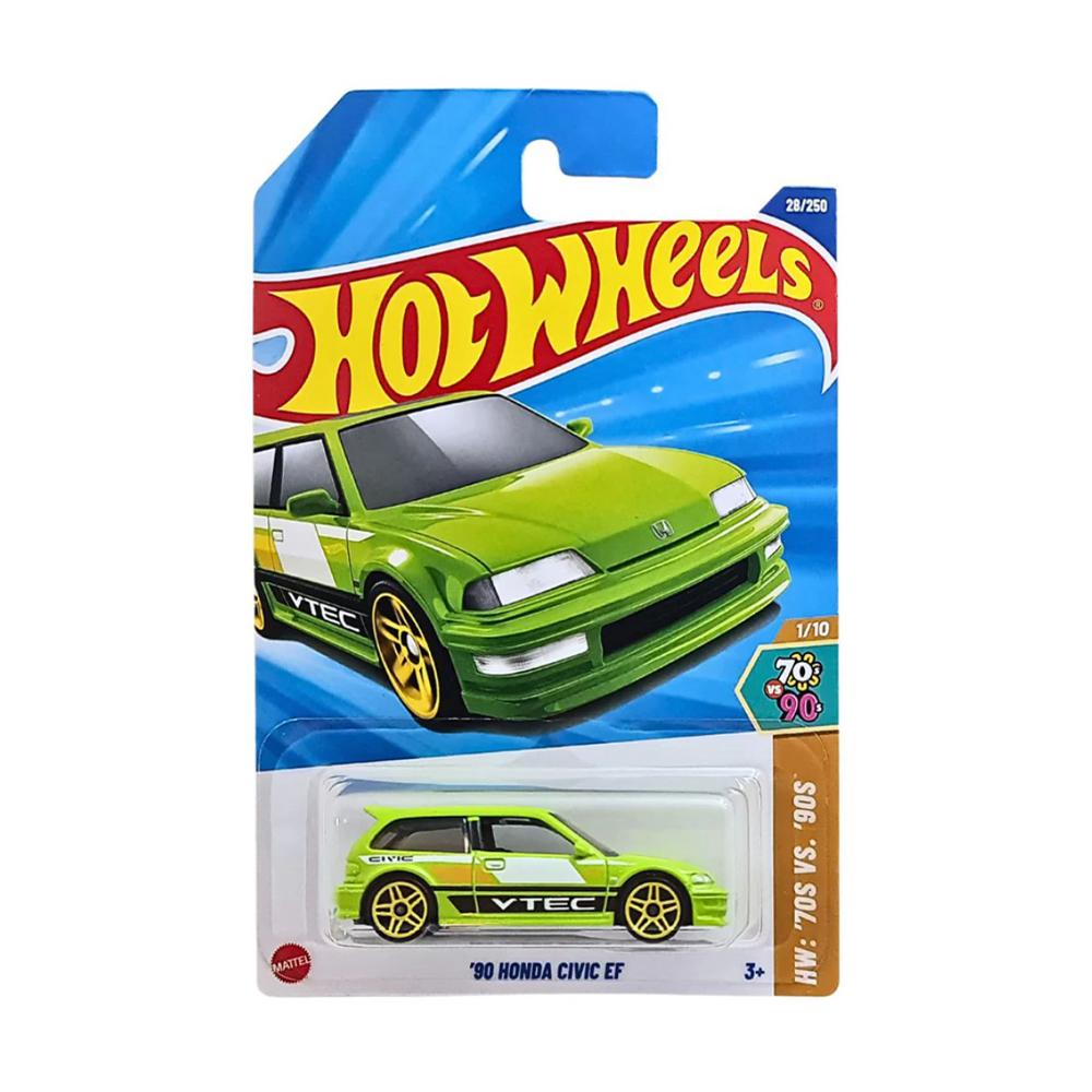 

Базовий автомобіль Hot Wheels 90 Honda Civic EF, салатовий з білим тюнінгом, від 3 років, 11*3.5*11 см (5785)
