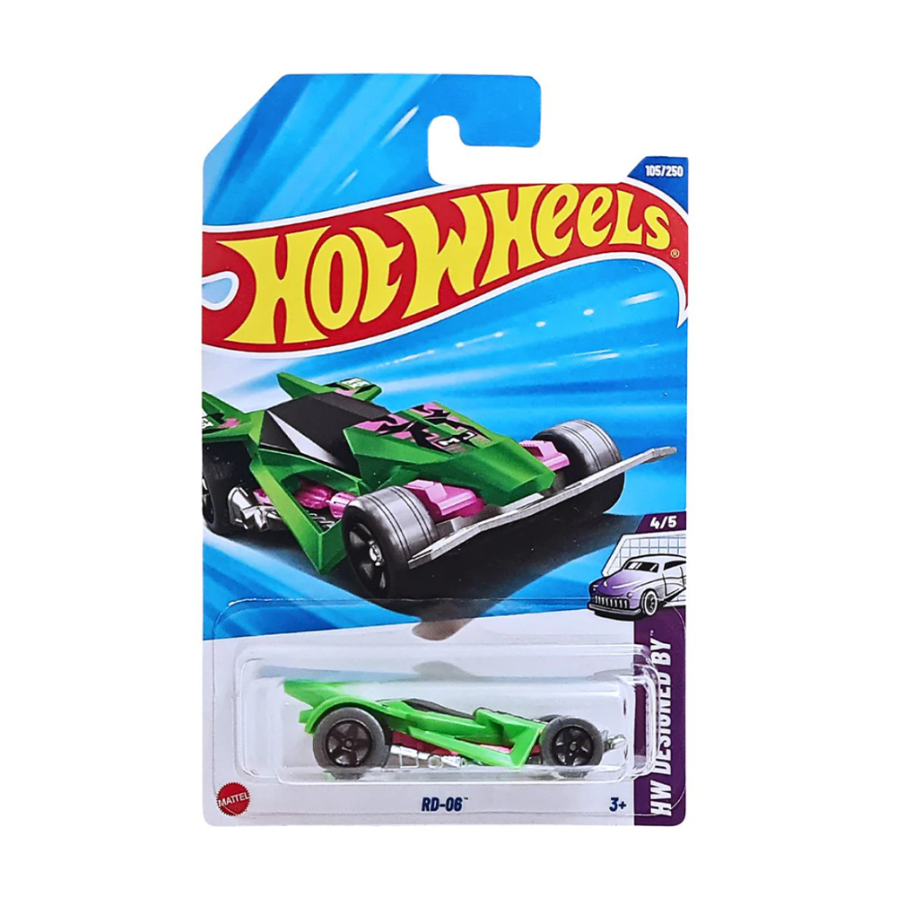 

Базовий автомобіль Hot Wheels Rd-06, салатовий з рожевим, від 3 років, 11*3.5*11 см (5785)