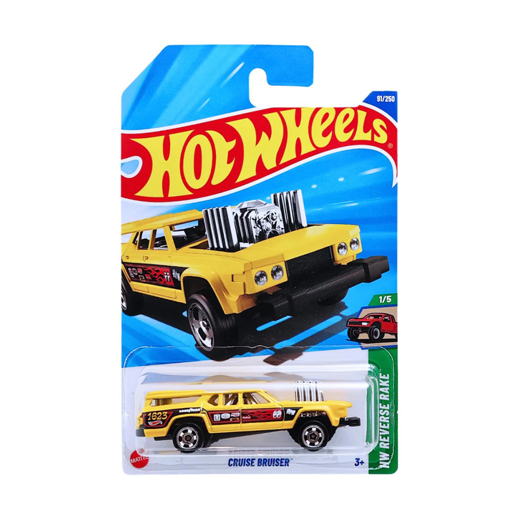 

Базовий автомобіль Hot Wheels Gruise Bruiser, жовтий з червоним малюнком, від 3 років, 11*3.5*11 см (5785)