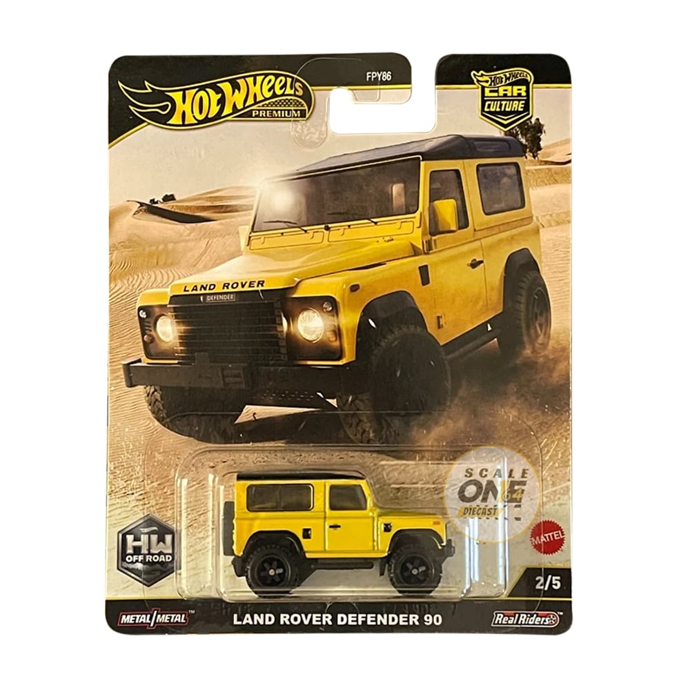 

Базовий автомобіль Hot Wheels Land Rover Defender 90, жовтий з чорними цифрами, від 3 років, 11*3.5*11 см (5785)