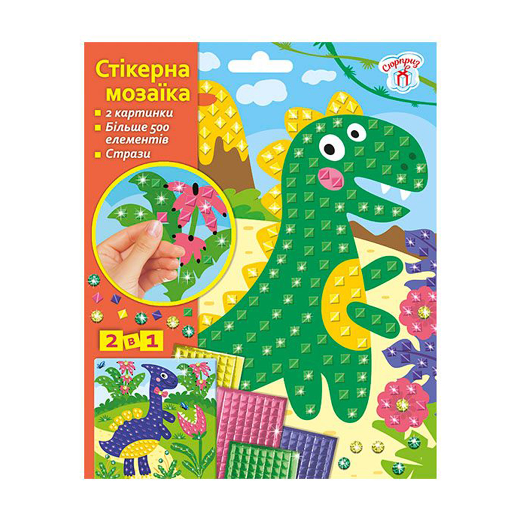 

Дитяча стікерна мозаїка Ranok-Creative Динозаври, від 3 років (512972)