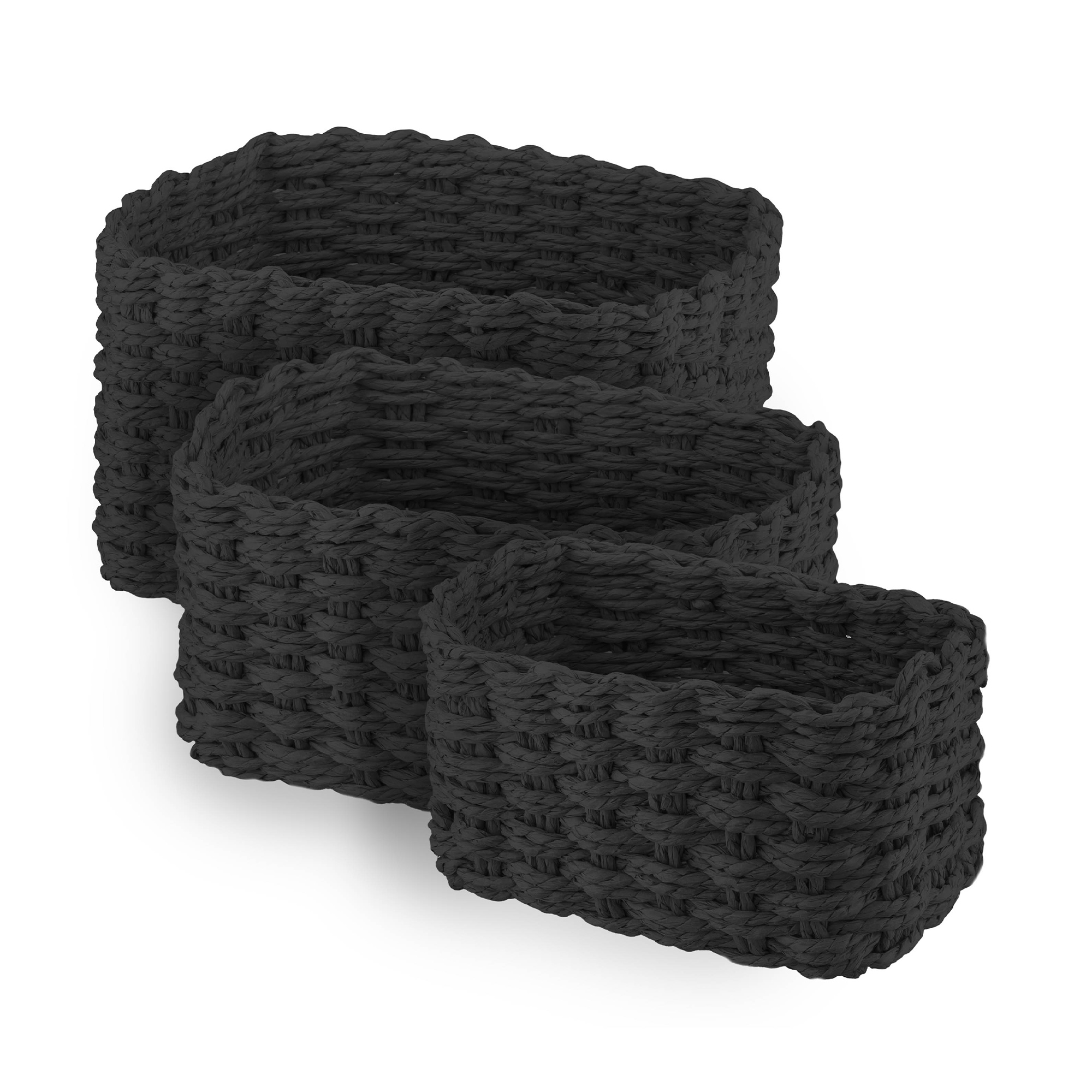 

Набір плетених кошиків для зберігання Ardesto Prestigio чорний (3.3 л + 2.2 л + 1.4 л) (ARHC2505BL)