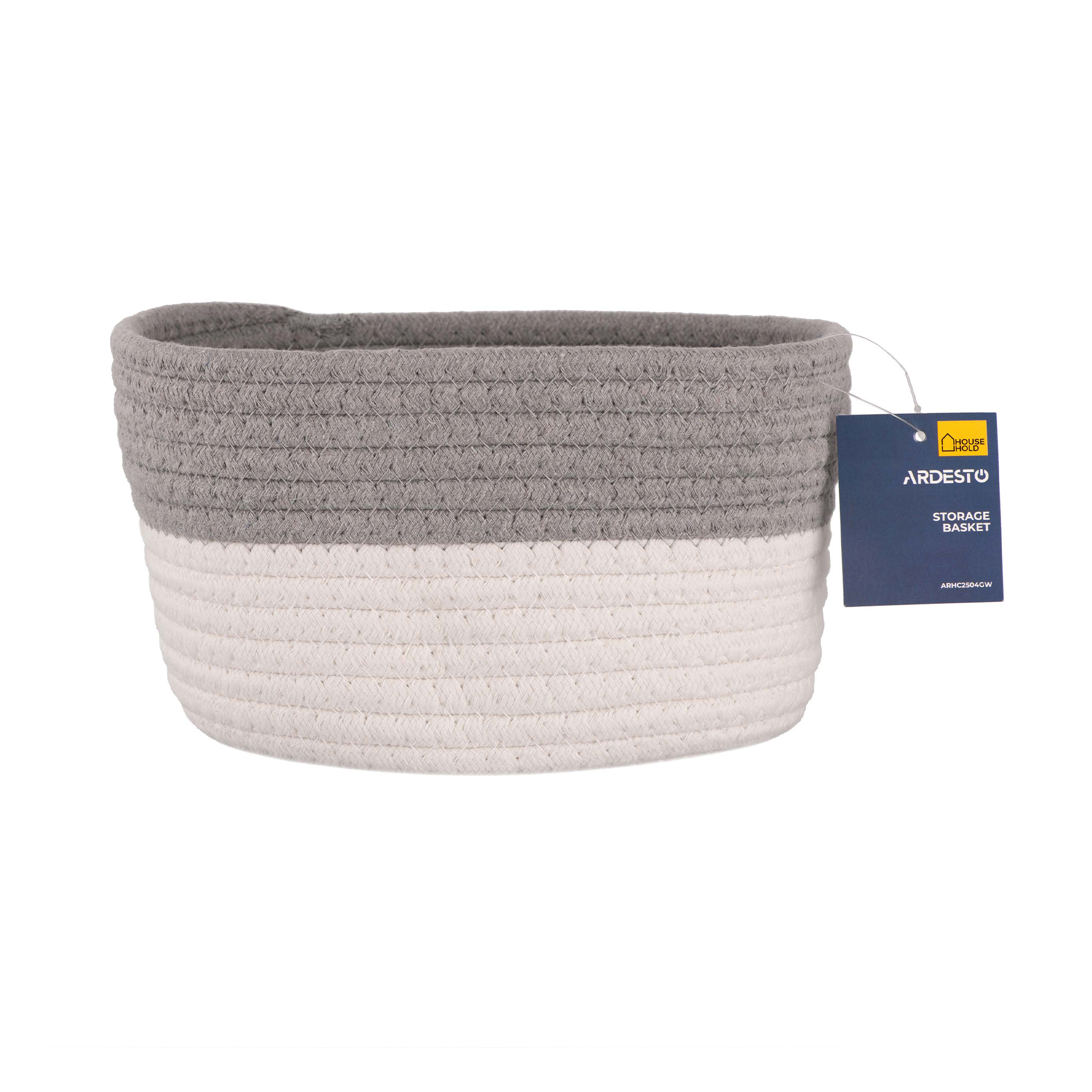 

Плетений кошик для зберігання Ardesto Vigor сірий, білий, 3.5 л (ARHC2504GW)