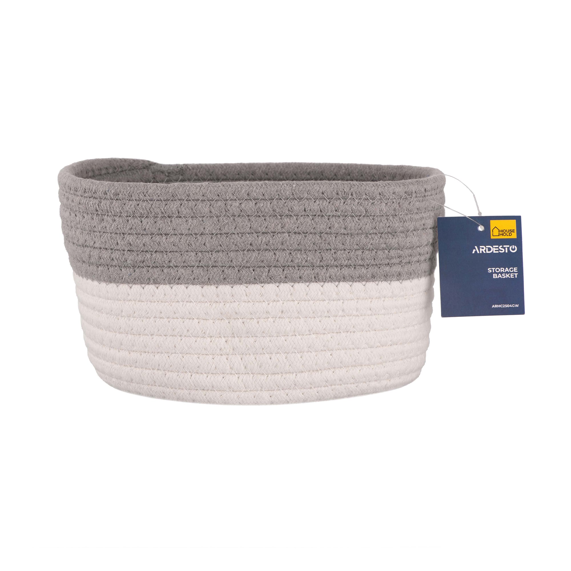 

Плетений кошик для зберігання Ardesto Vigor сірий, білий, 3.5 л (ARHC2504GW)