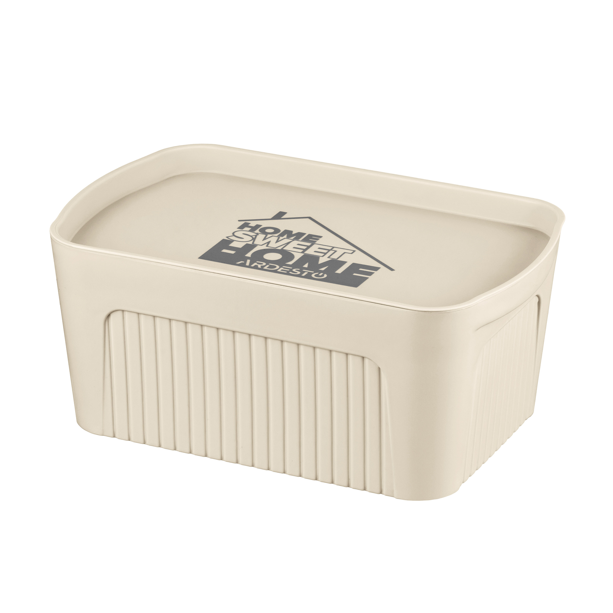 

Ящик для зберігання Ardesto з кришкою, бежевий, 32*21.5*14 см, 6 л (ARHC2506B)
