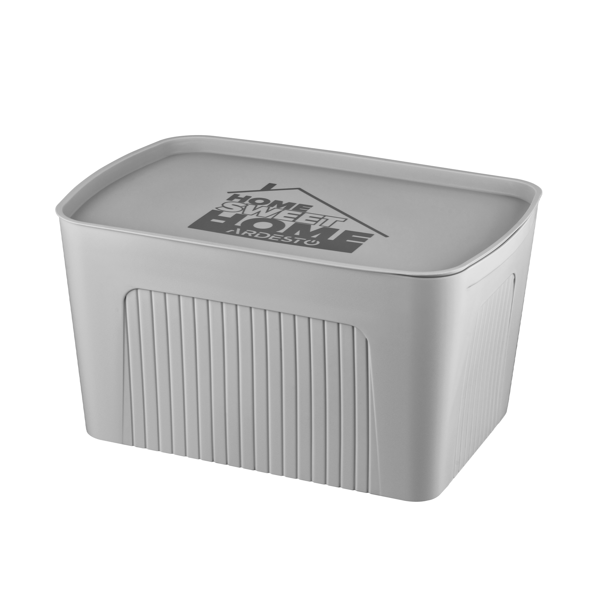 

Ящик для зберігання Ardesto з кришкою, сірий, 45.5*31*24.5 см, 23 л (ARHC2523G)