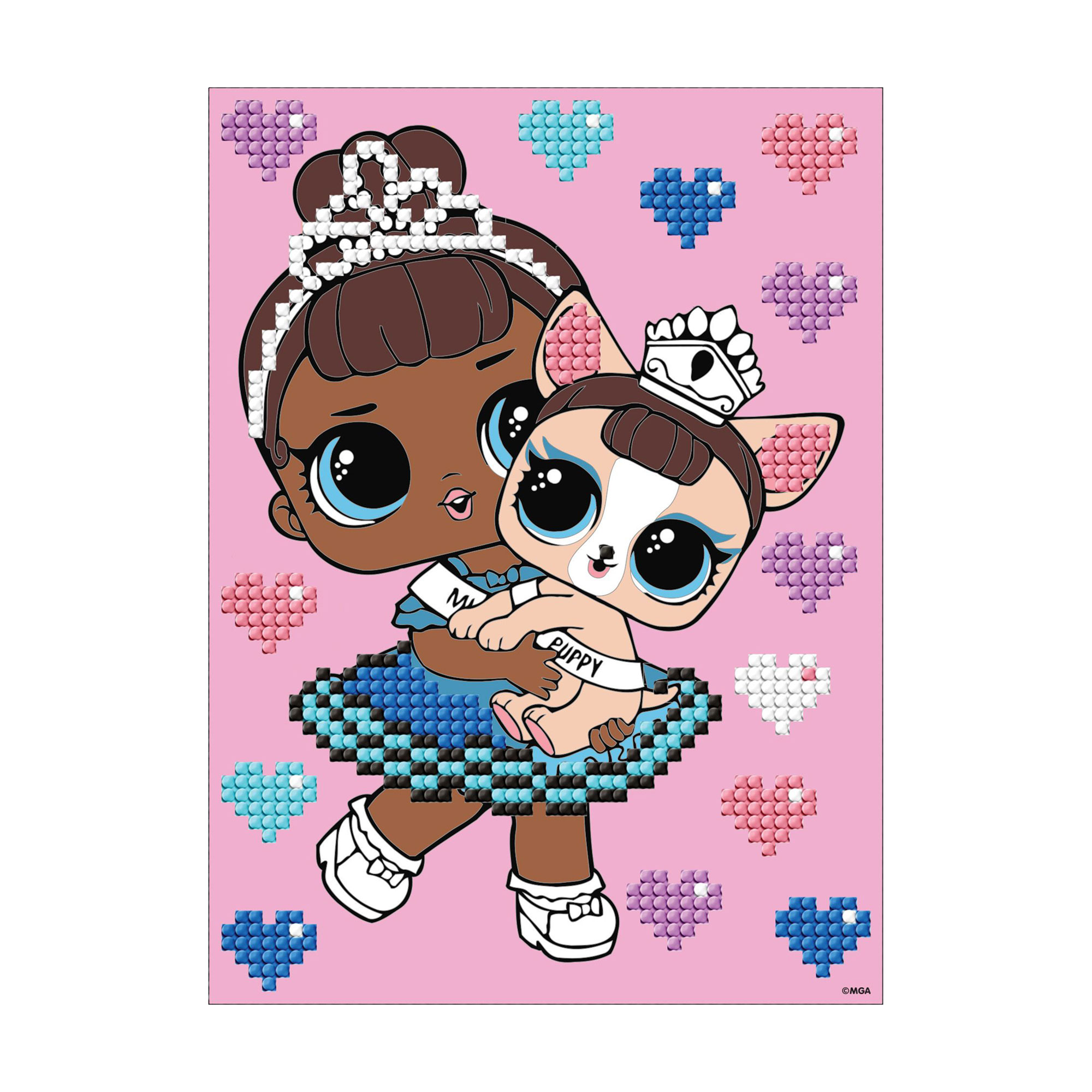 

Алмазна мозаїка Ideyka LOL Surprise! Miss Baby With Miss Puppy з частковою викладкою, 15*20 см (AML1201)