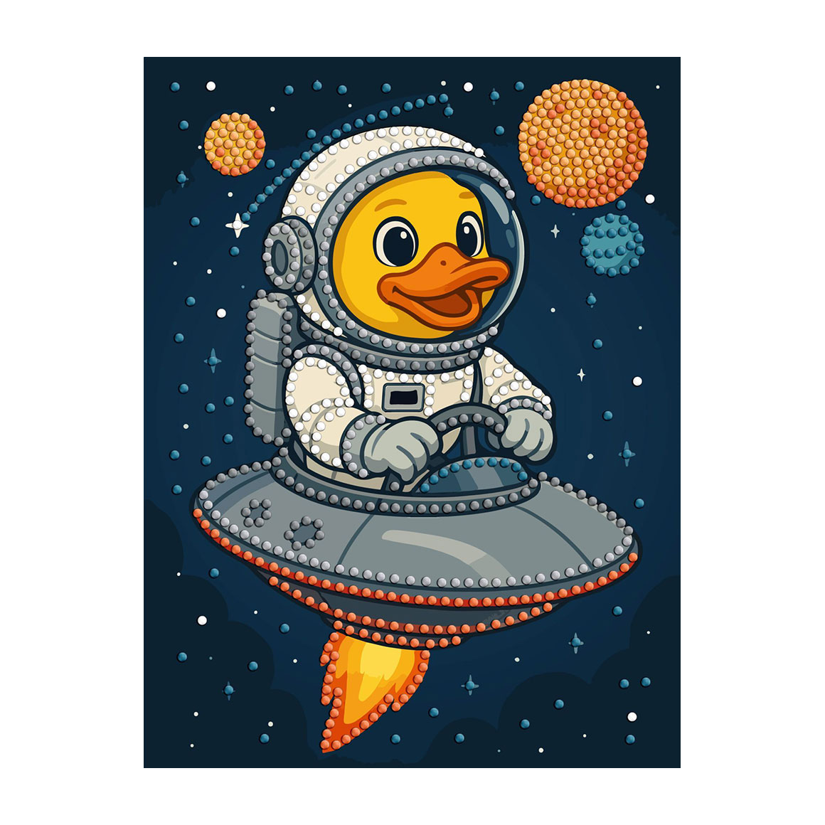 

Алмазна мозаїка Ideyka Качка в космосі, з частковою викладкою, 15*20 см (AMV1202)