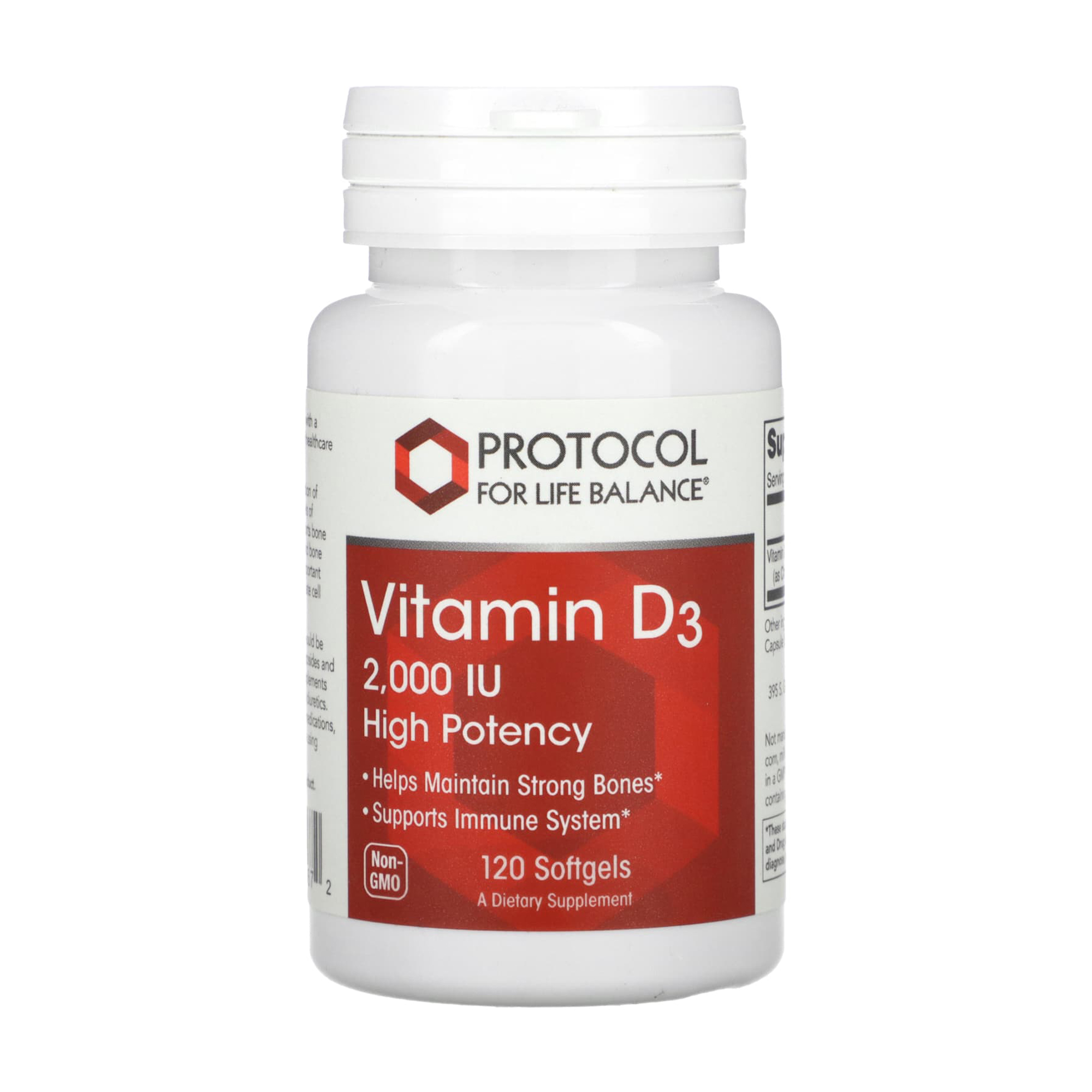 

Вітамін D3 Protocol For Life Balance Vitamin D3 високої ефективності, 2000 МО, 120 гелевих капсул