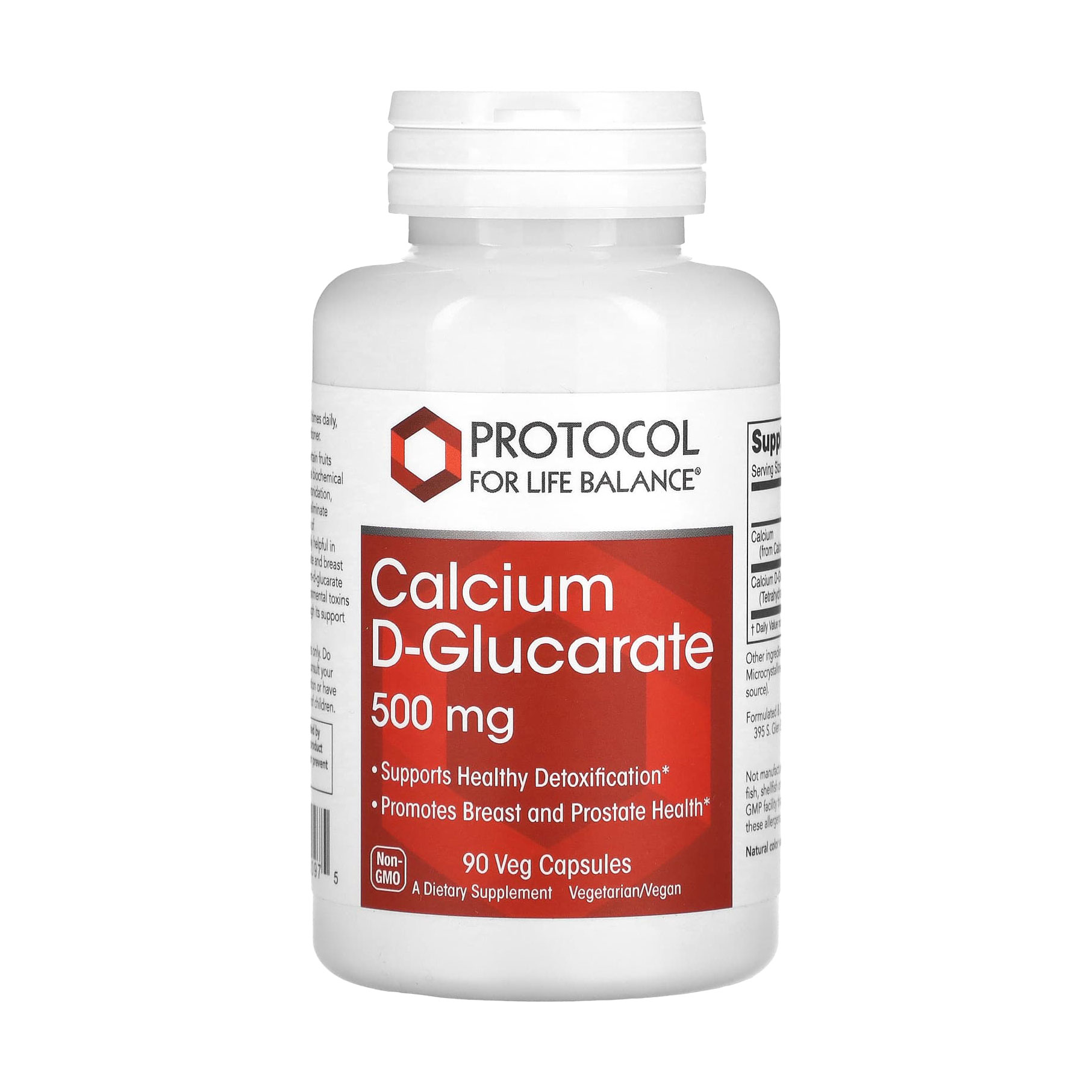 

Кальцій Д-глюкарат Protocol For Life Balance Calcium D-Glucarate 500 мг, 90 веганських капсул