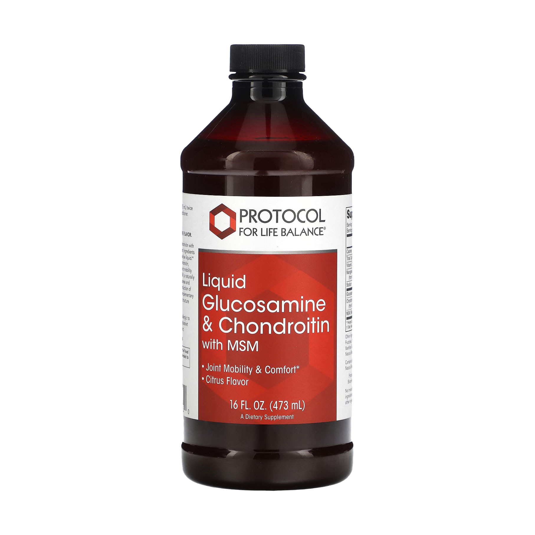 

Глюкозамін та хондроїтин з МСМ Protocol For Life Balance Liquid Glucosamine & Chondroitin with MSM з цитрусовим смаком, в рідині, 473 мл