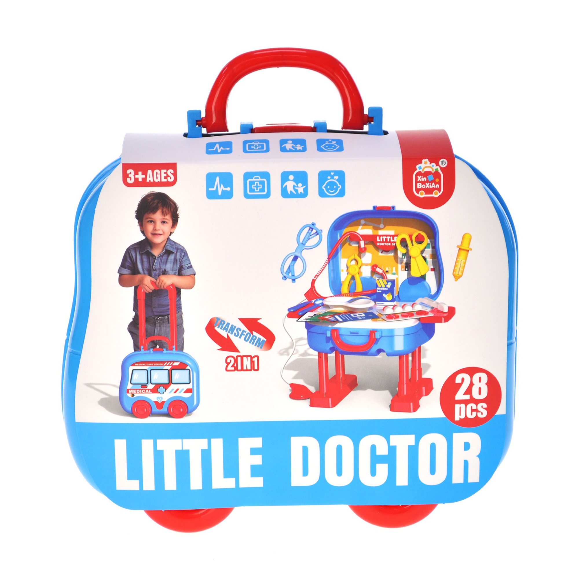 

Дитячий ігровий лікарський набір YG Toys зі столиком, у валізі, від 3 років, 24*11.5*22 см (BX53)
