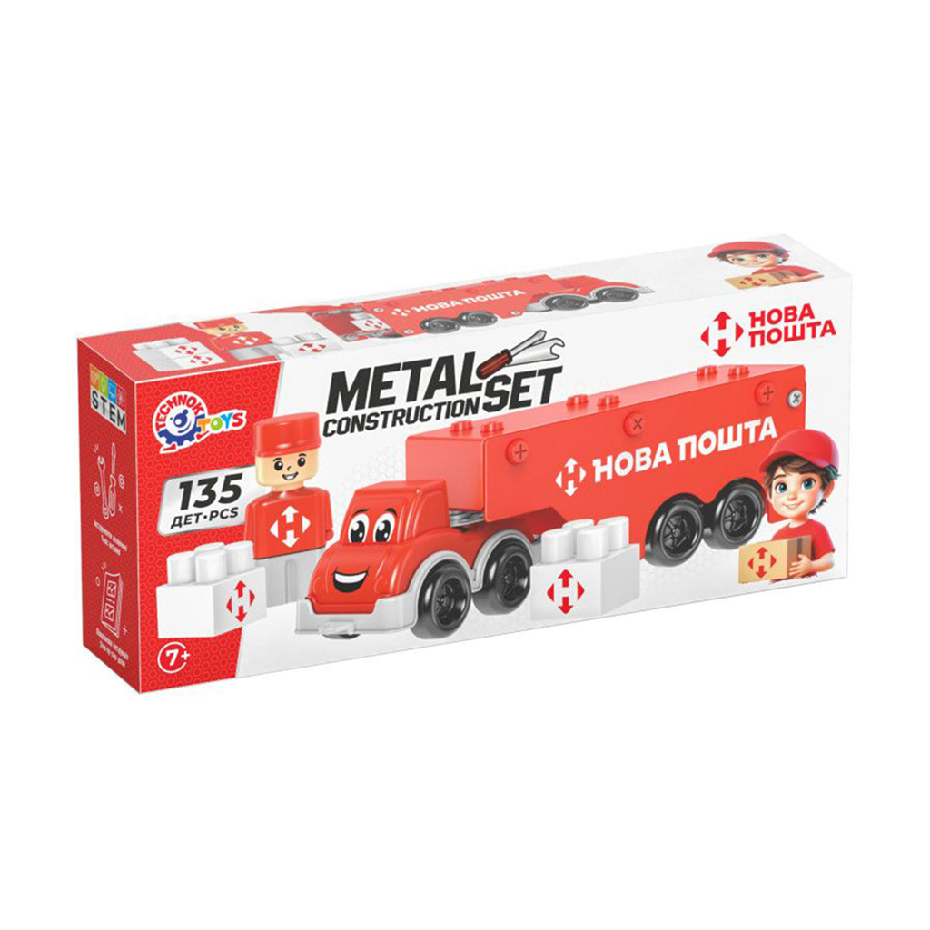 

Конструктор металевий TechnoK Нова пошта, 135 деталей, від 7 років, 17*13*4 см (1416)